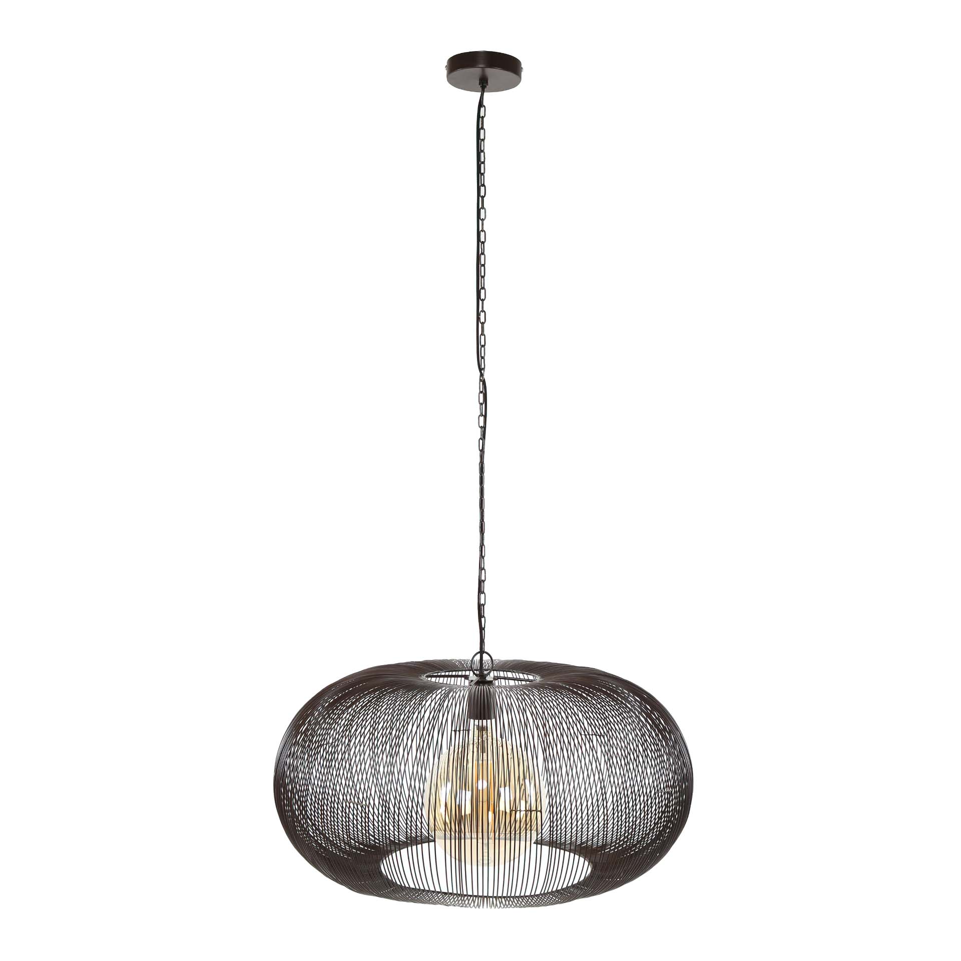 Lampada a sospensione Ø70 rame twist / Nichel nero