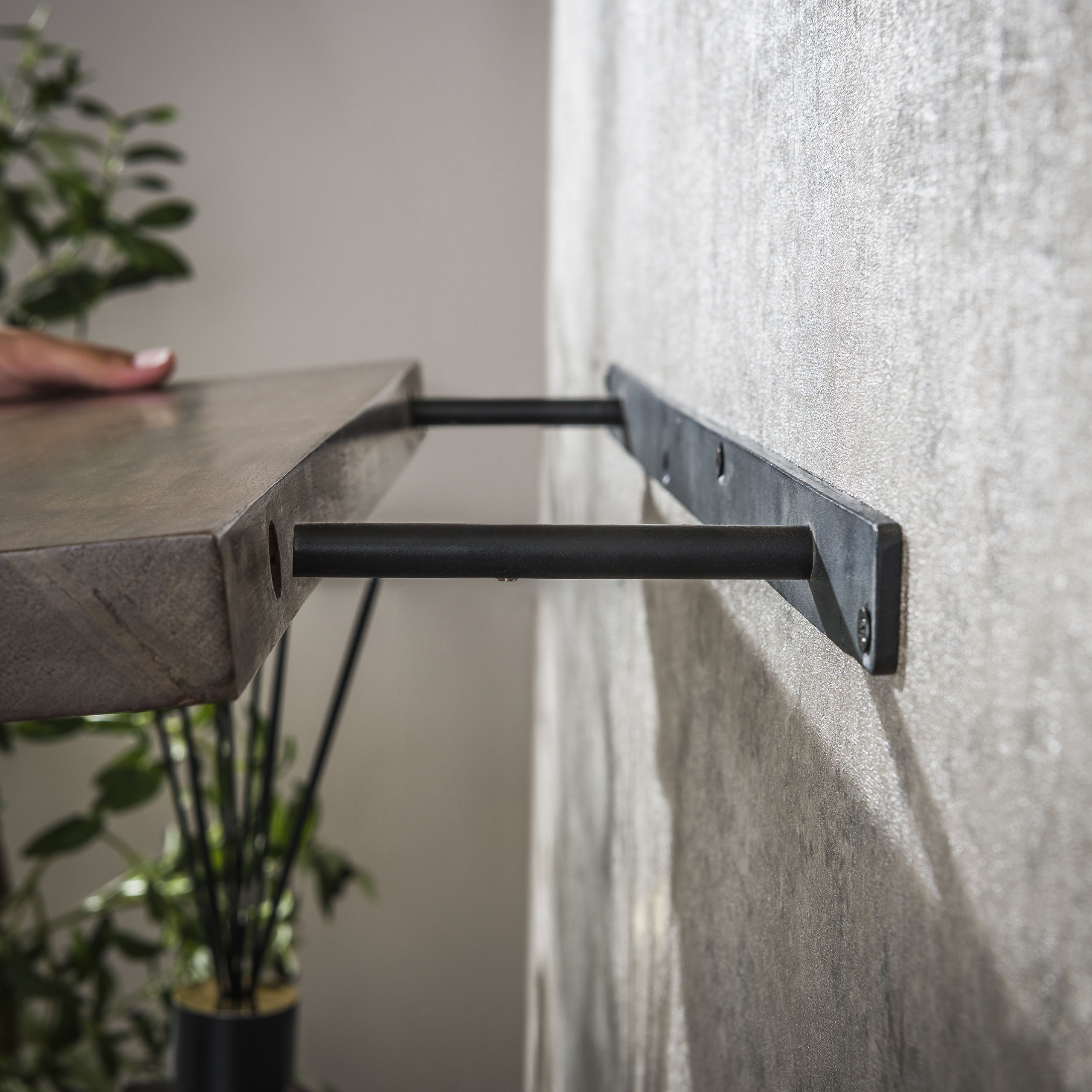 Mensola a muro Carve 60 cm - Acacia massiccia marrone