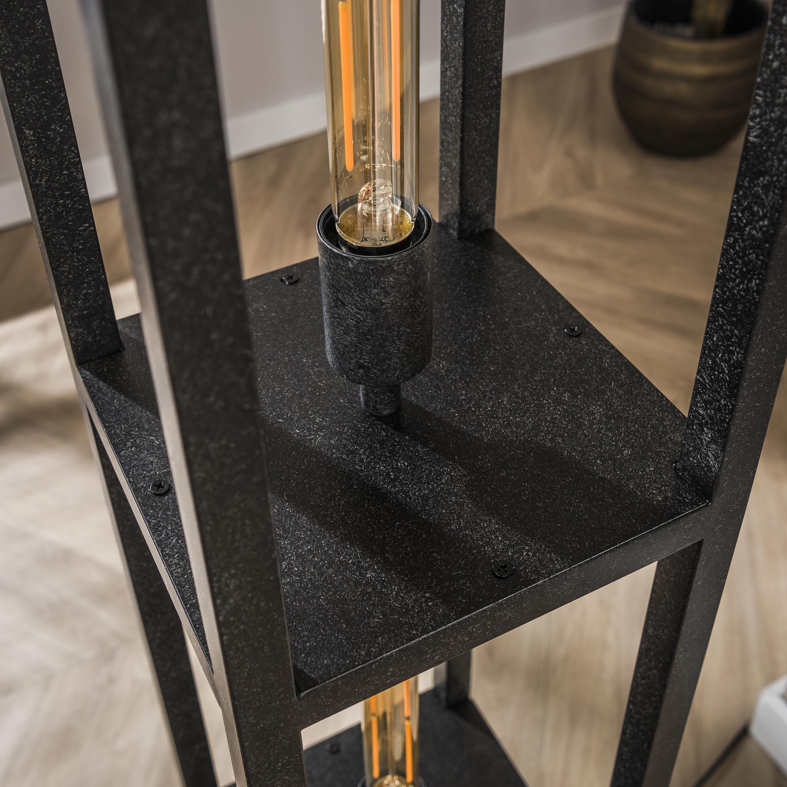 Lampada da terra Quadra 4 luci - Nero artico