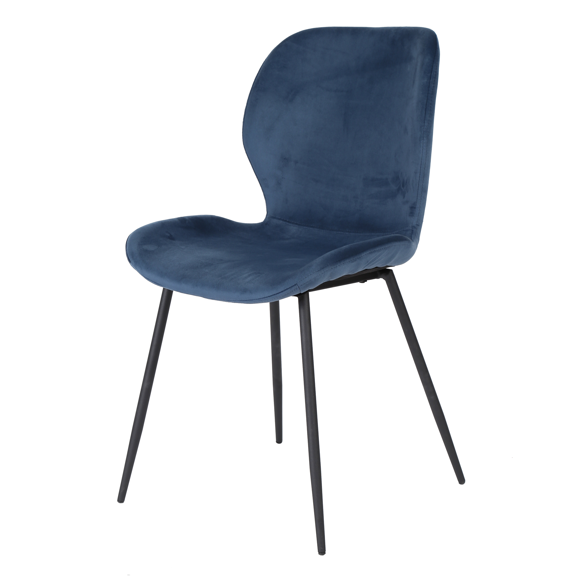 Chair round tube. VPE4 / Blue velvet