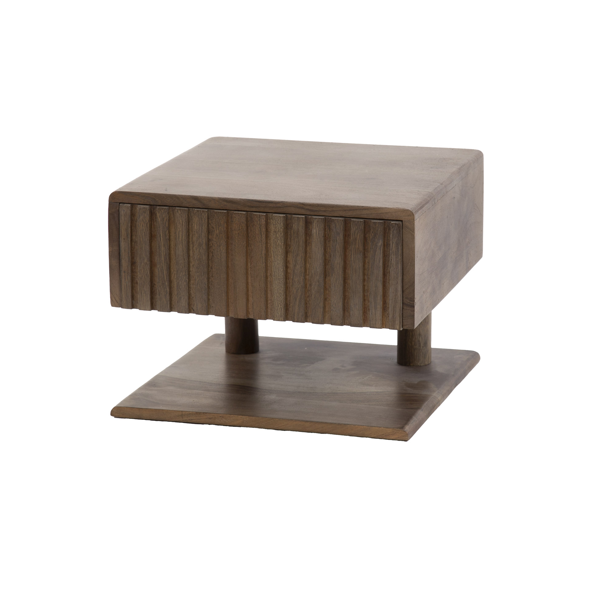 Comodino Carve Shelve sospeso - 1 cassetto - Marrone acacia