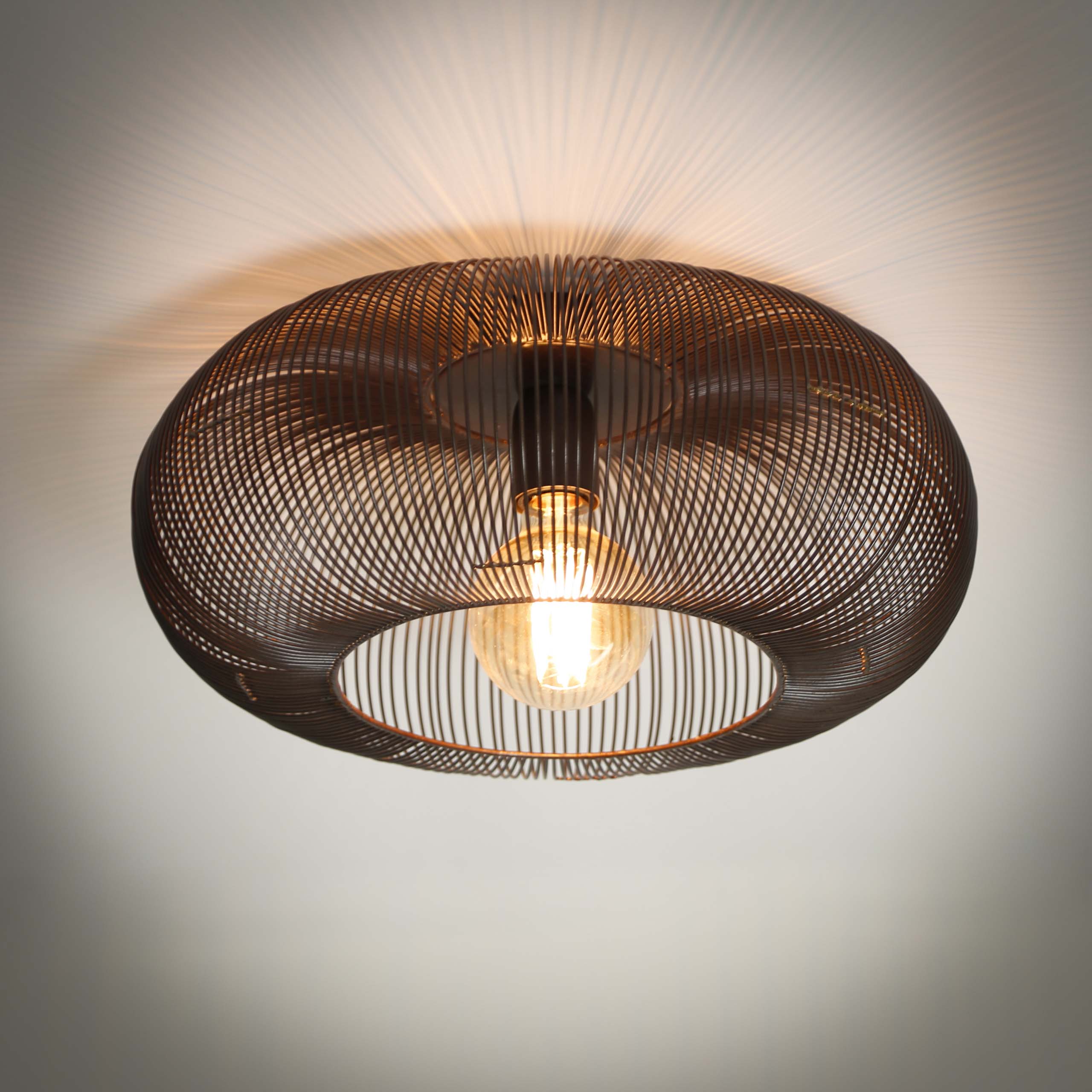 Lampada da soffitto Ø43 rame twist / Nichel nero