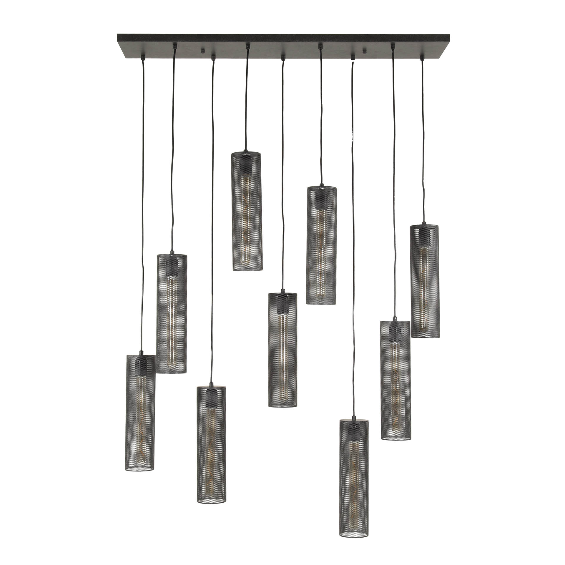 Lampada a sospensione maglia 5+4 tubi / Artic nero