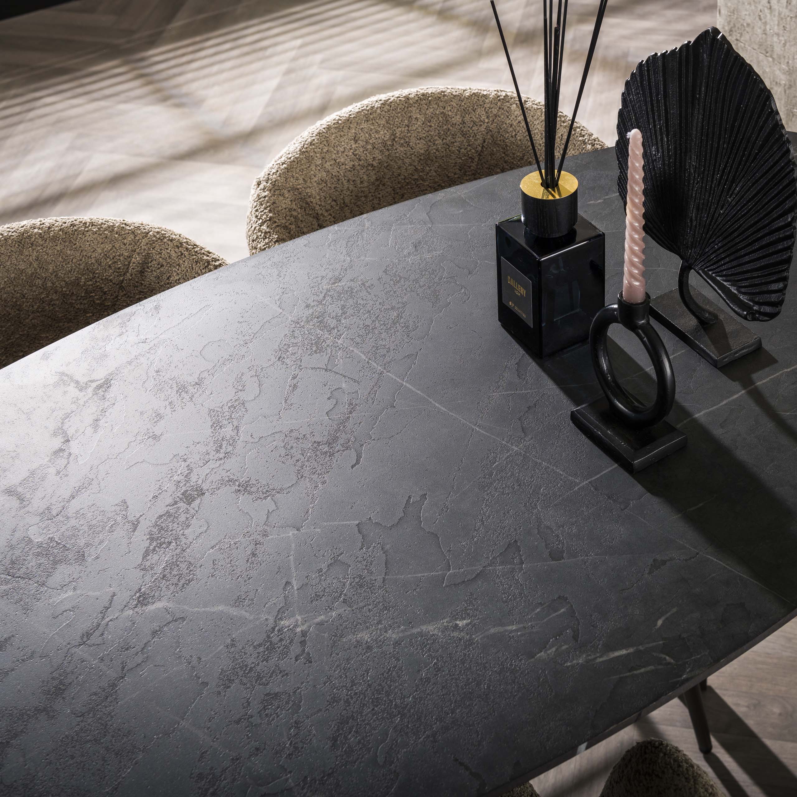 Tavolino bar Onyx danese ovale 140 cm - melaminico 3D grafite