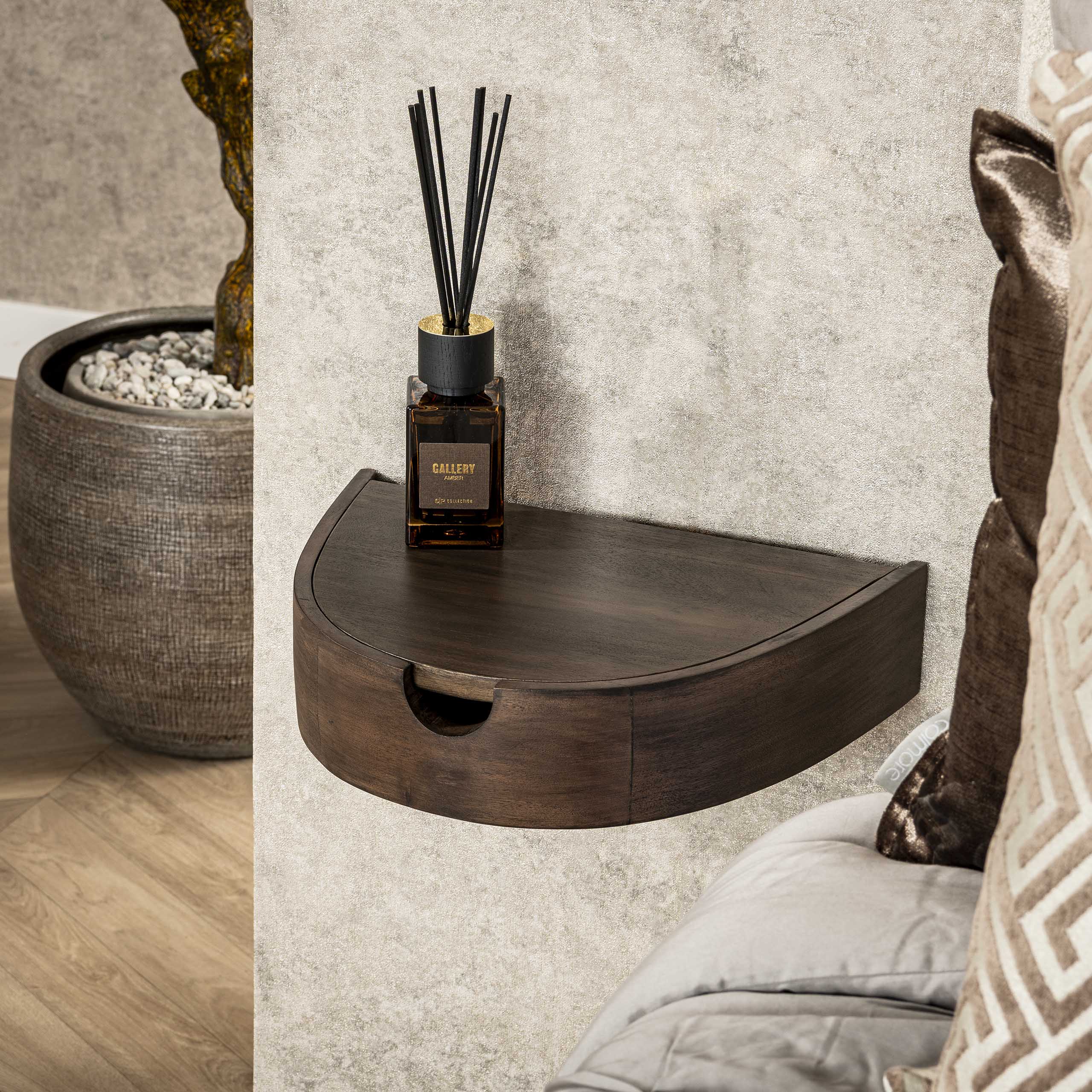 Comodino Cove sospeso 1 cassetto - set di 2 - smalto acacia