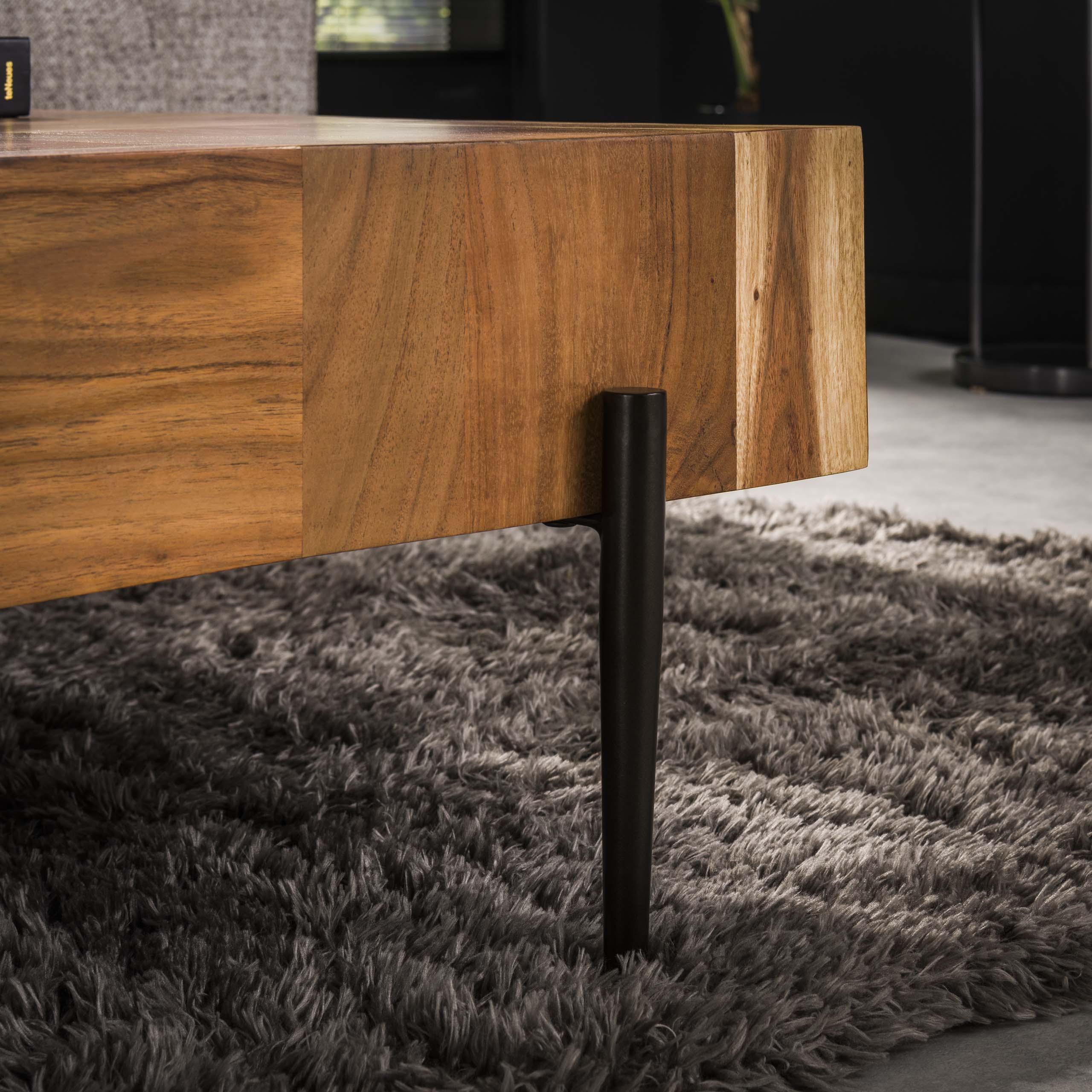 Tavolino Blocks 90x90 - Massello di acacia naturale