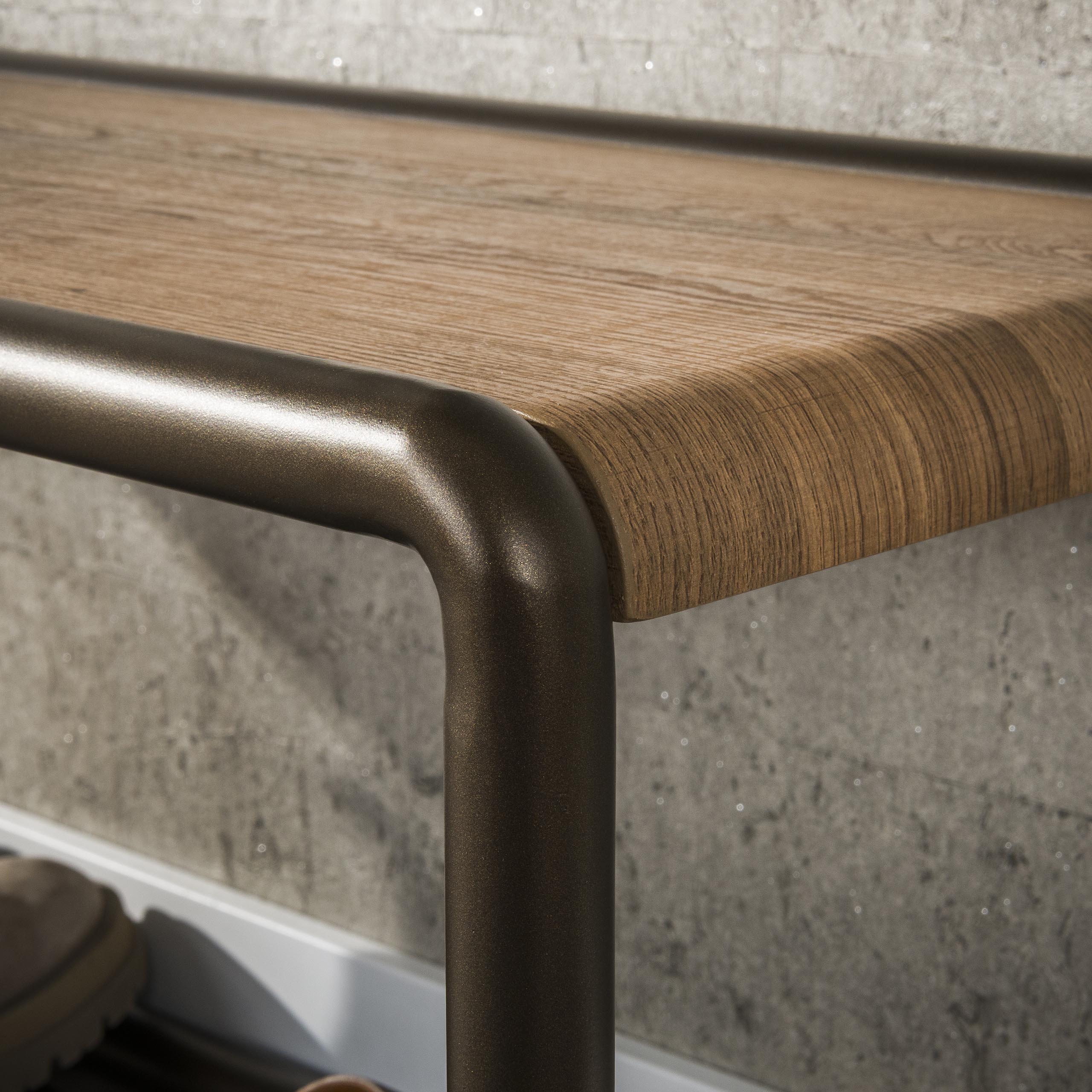 Panca per scarpe Luno Drift marrone - panca portaoggetti