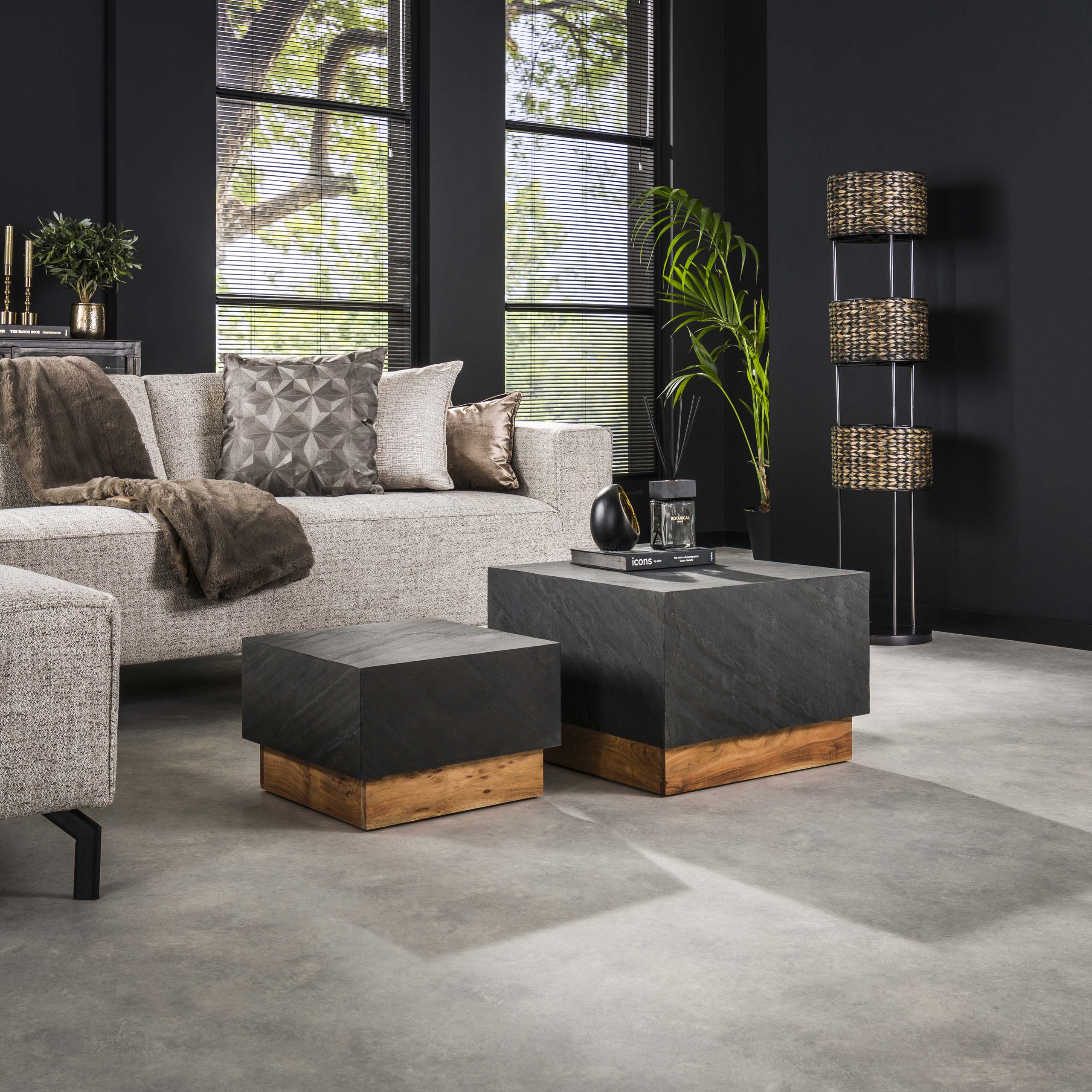 Coffee table Blox Slate set of 2 - Slate