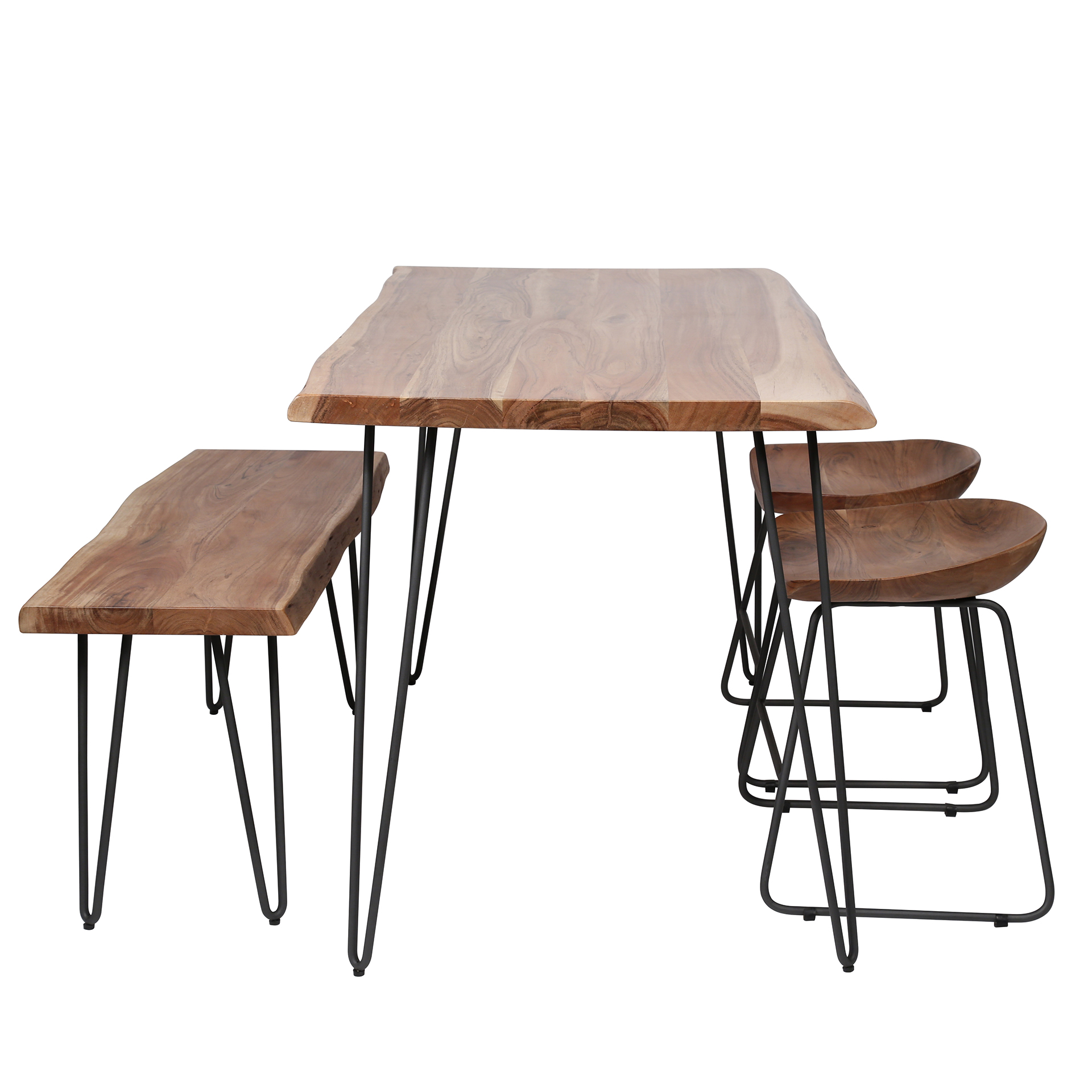 Tavolo da pranzo bordo 130 / Acacia massiccia naturale