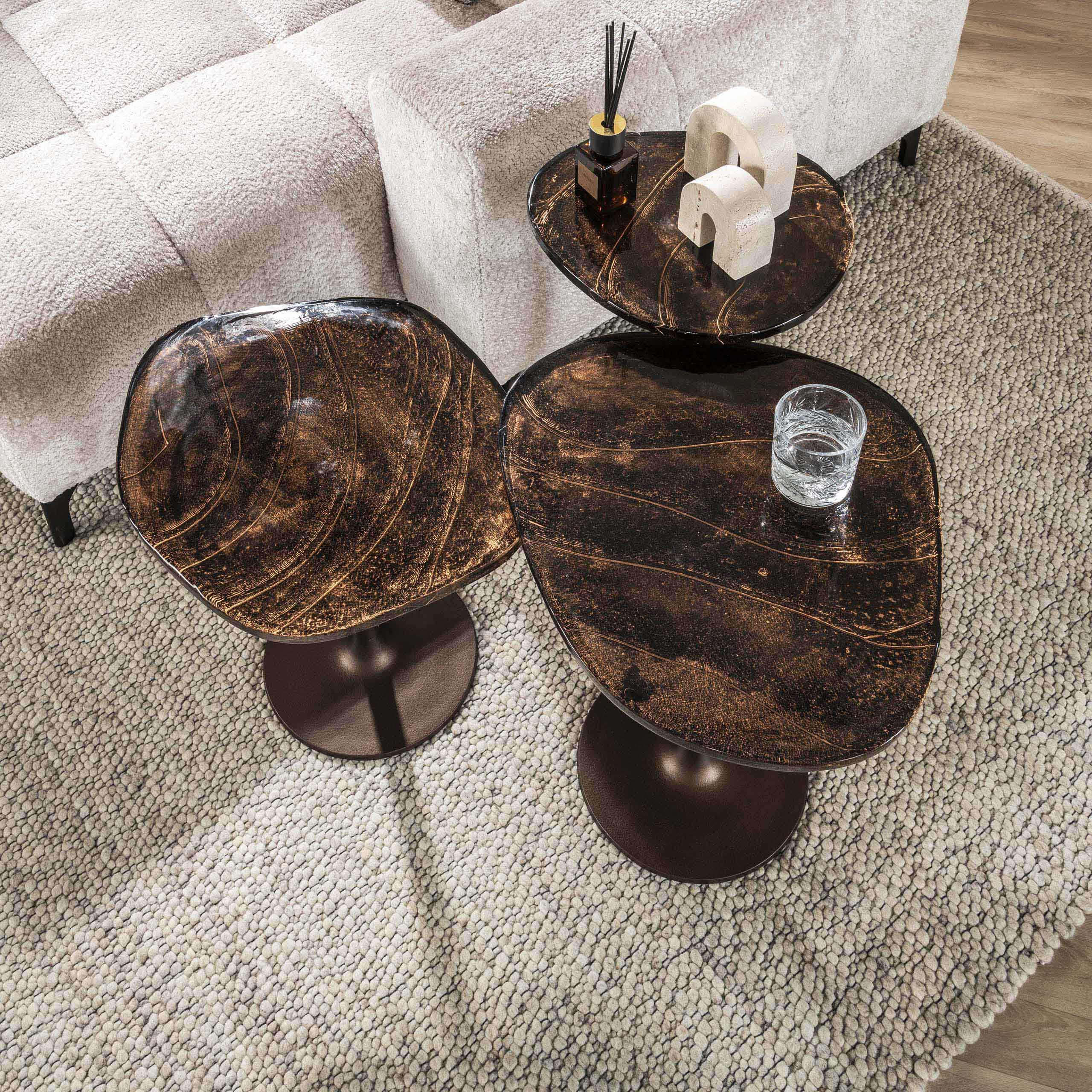 Side table Eclipse low - Antique copper