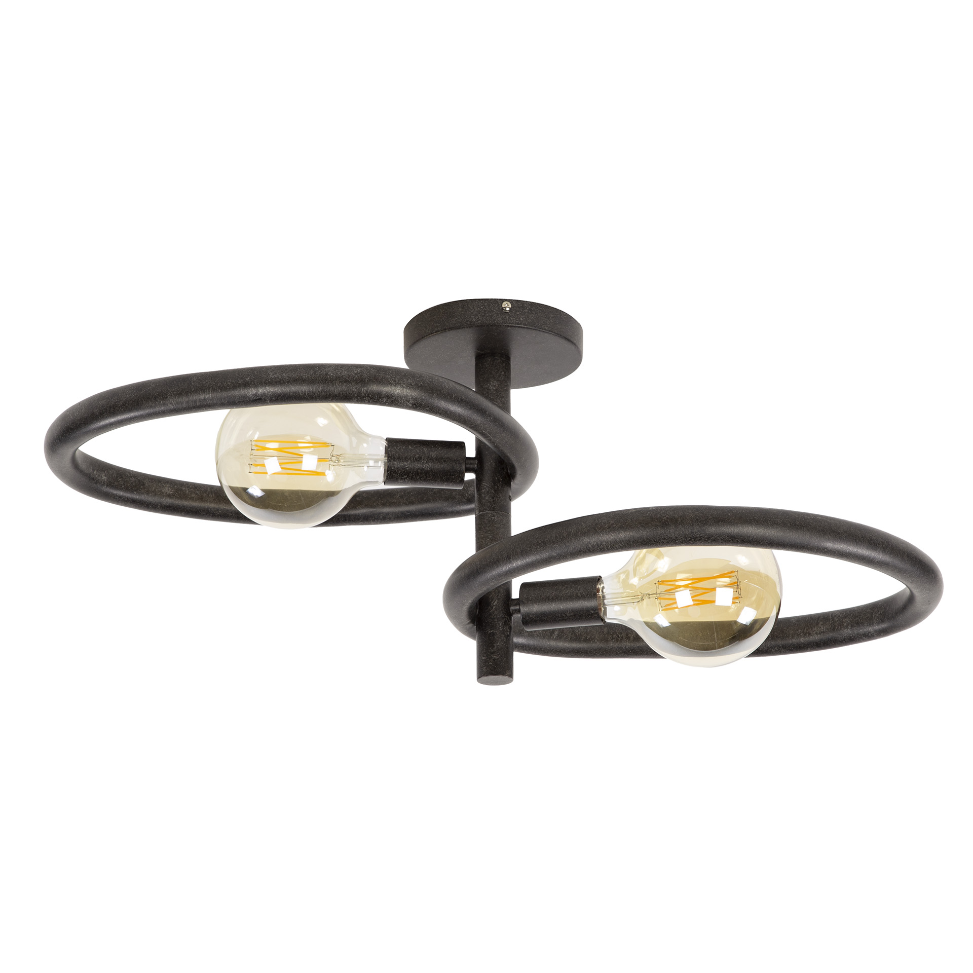 Lampada da soffitto Pebble a 2 luci - Nero artico