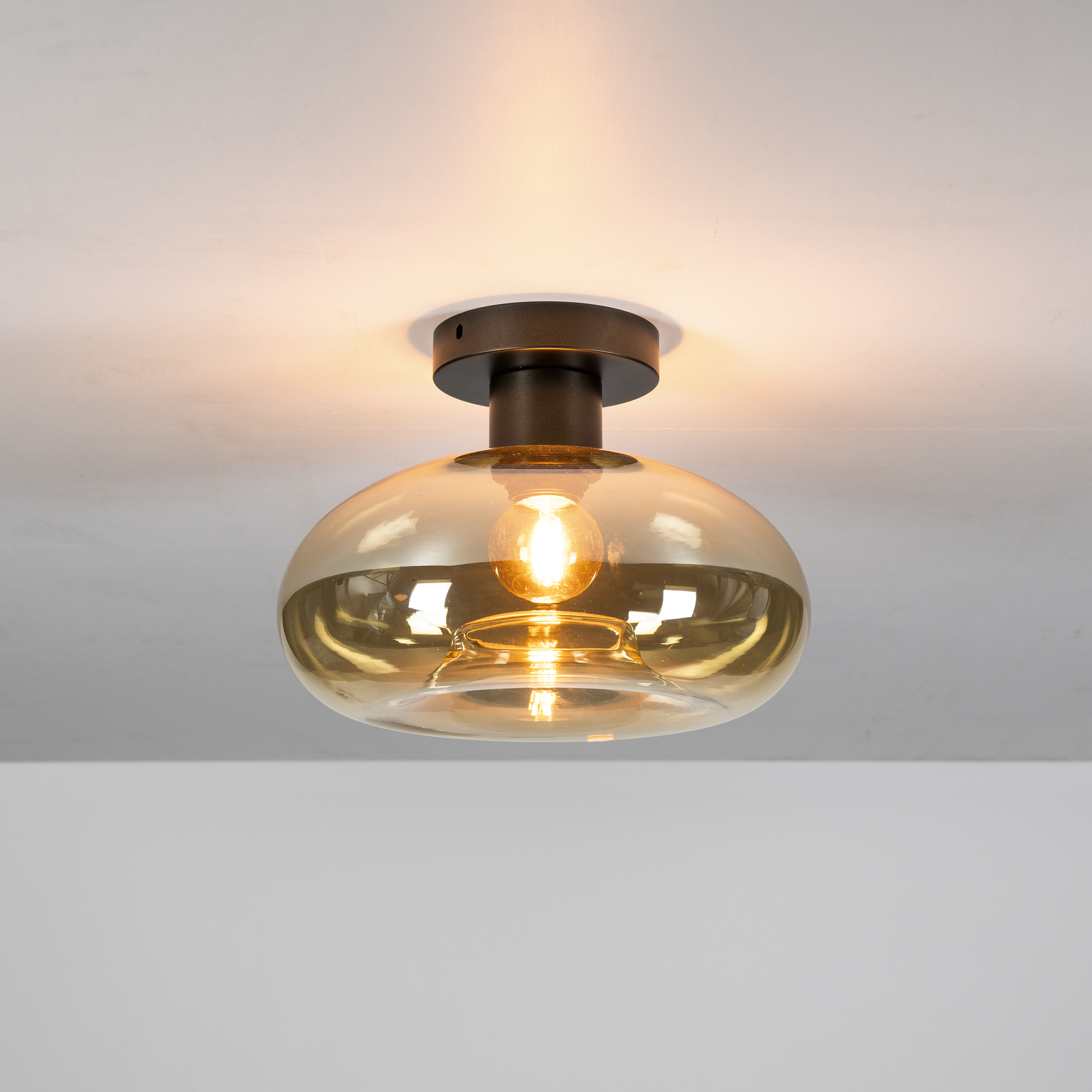Lampada da soffitto Soll a 1 luce - Vetro ambra