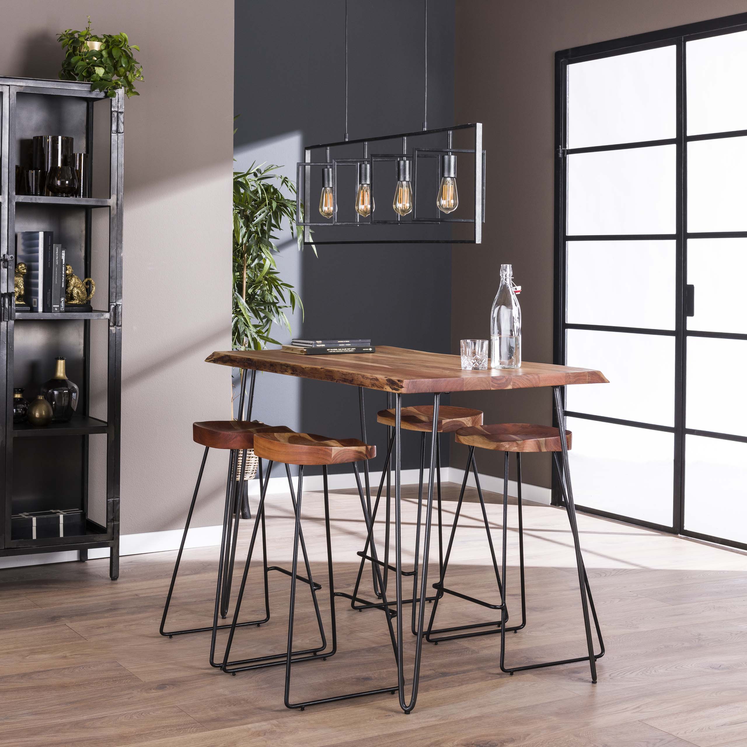 Bordo tavolo bar 130 / Acacia massiccia naturale