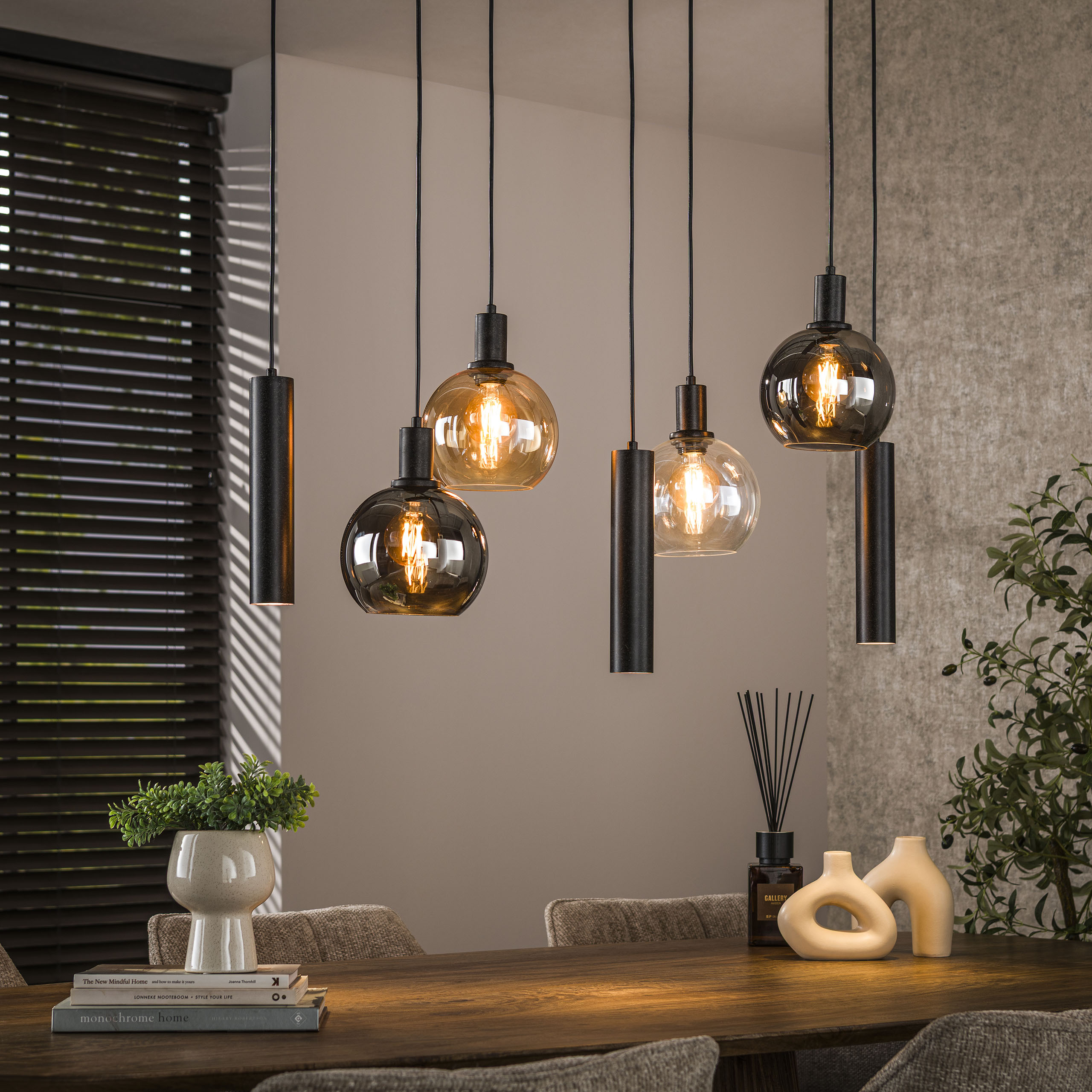 Hanging lamp Sfera Tricolore 4+3 - Artic black