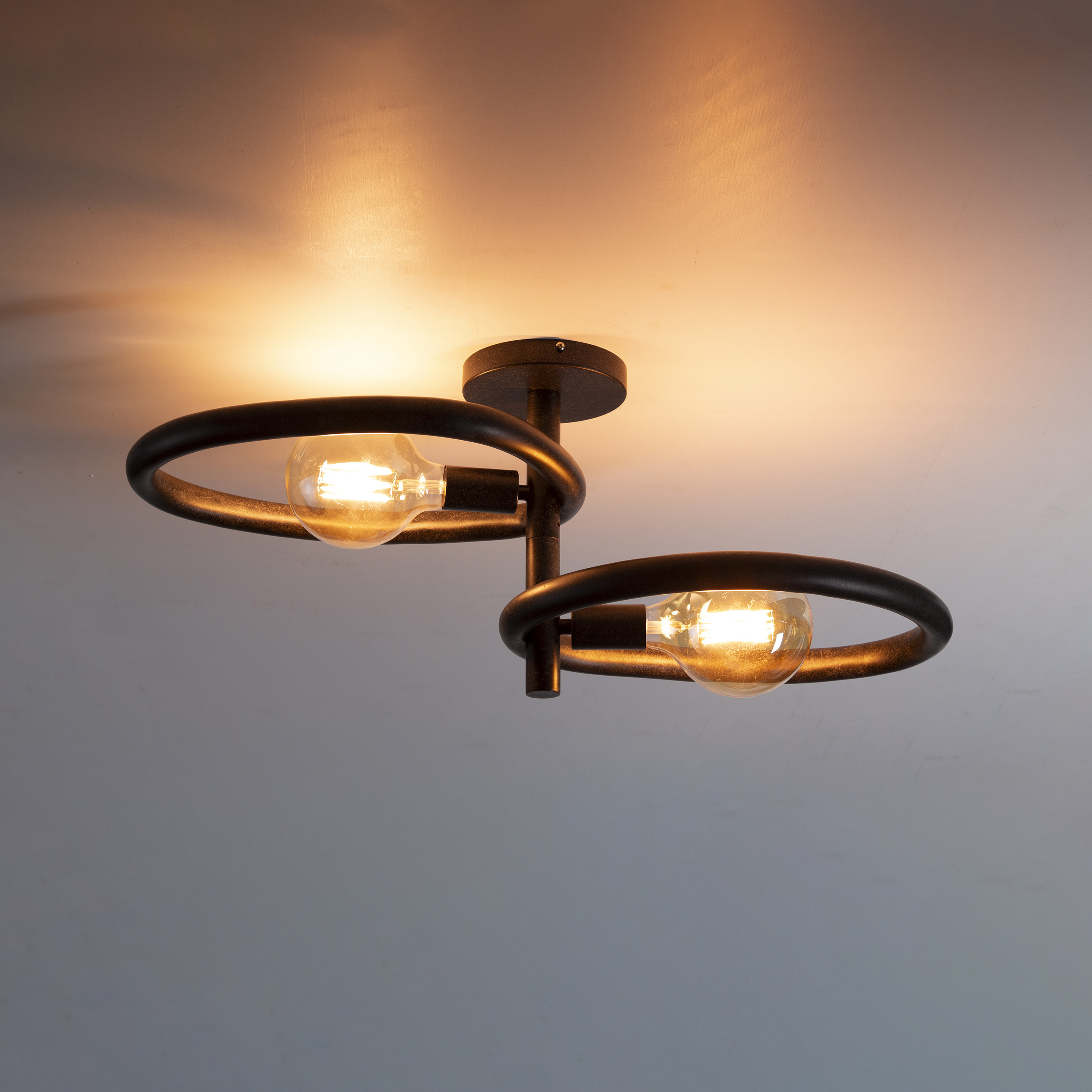 Lampada da soffitto Pebble a 2 luci - Nero artico