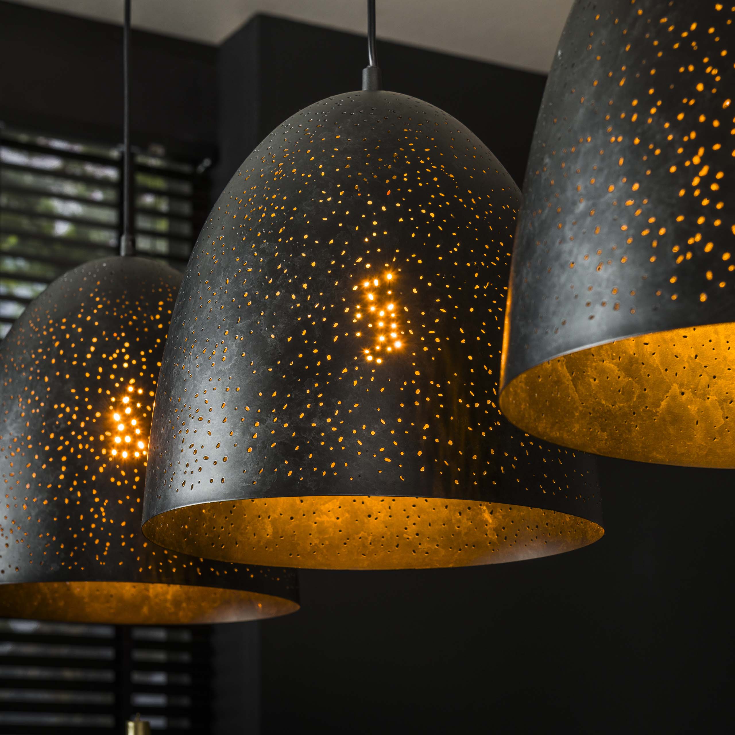 Lampada a sospensione cosmo 3L / Carbone