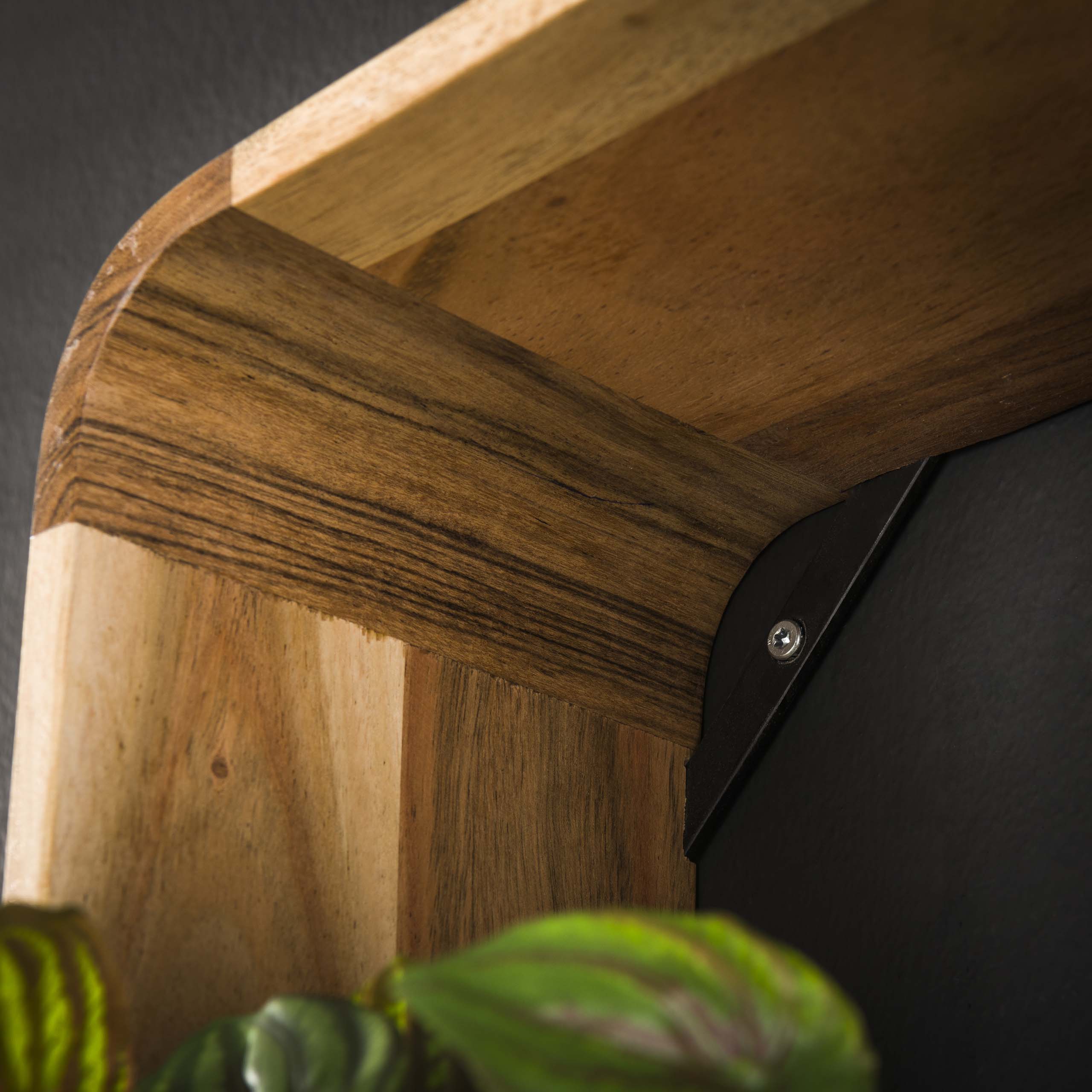 Set mensola da parete/3 quadrati/Acacia massiccia naturale