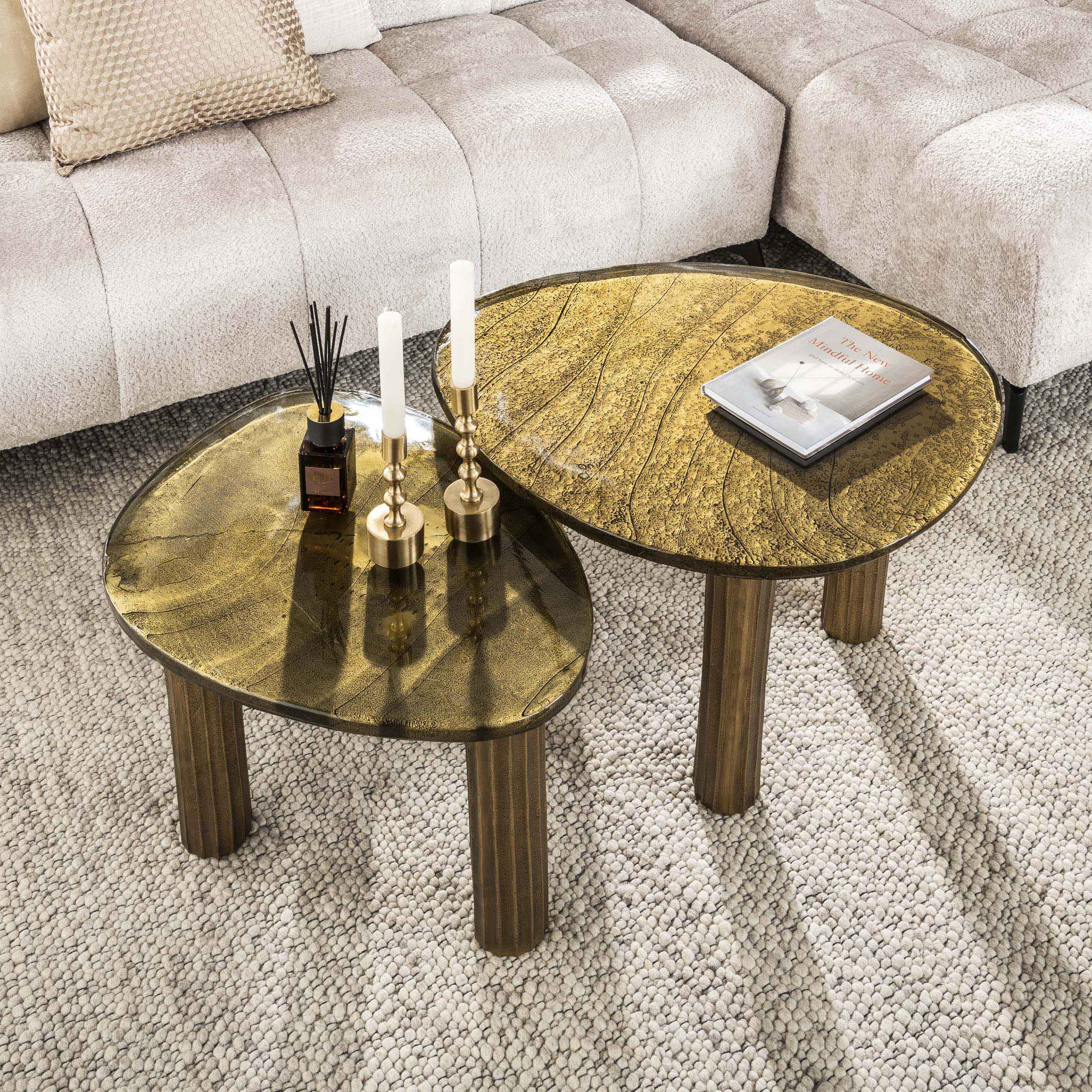 Coffee table Eclipse M - Antique gold