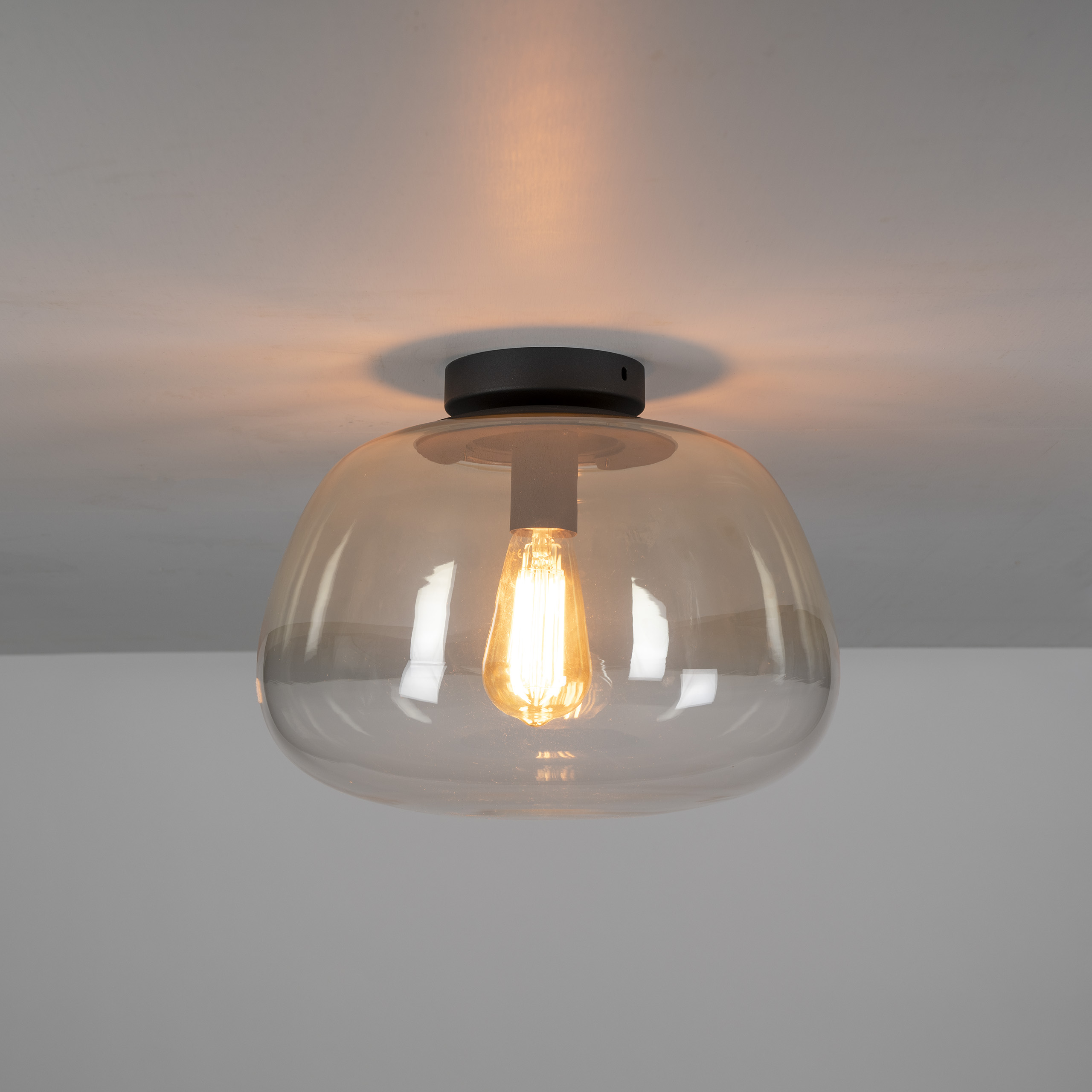 Lampada da soffitto Pulse Shaded a 1 luce - vetro ambra