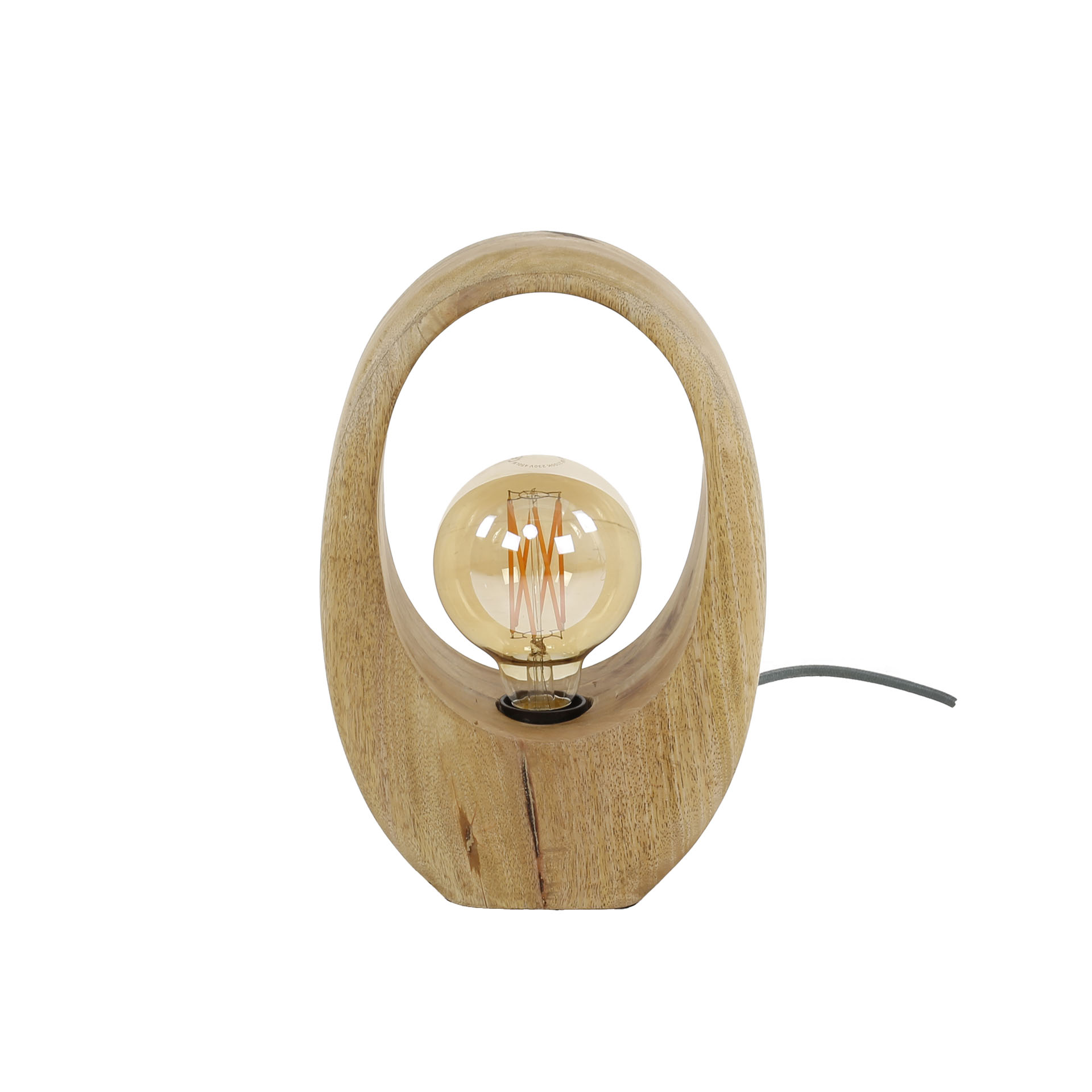 Lampada da tavolo 1L Arco in legno / Mango massiccio naturale