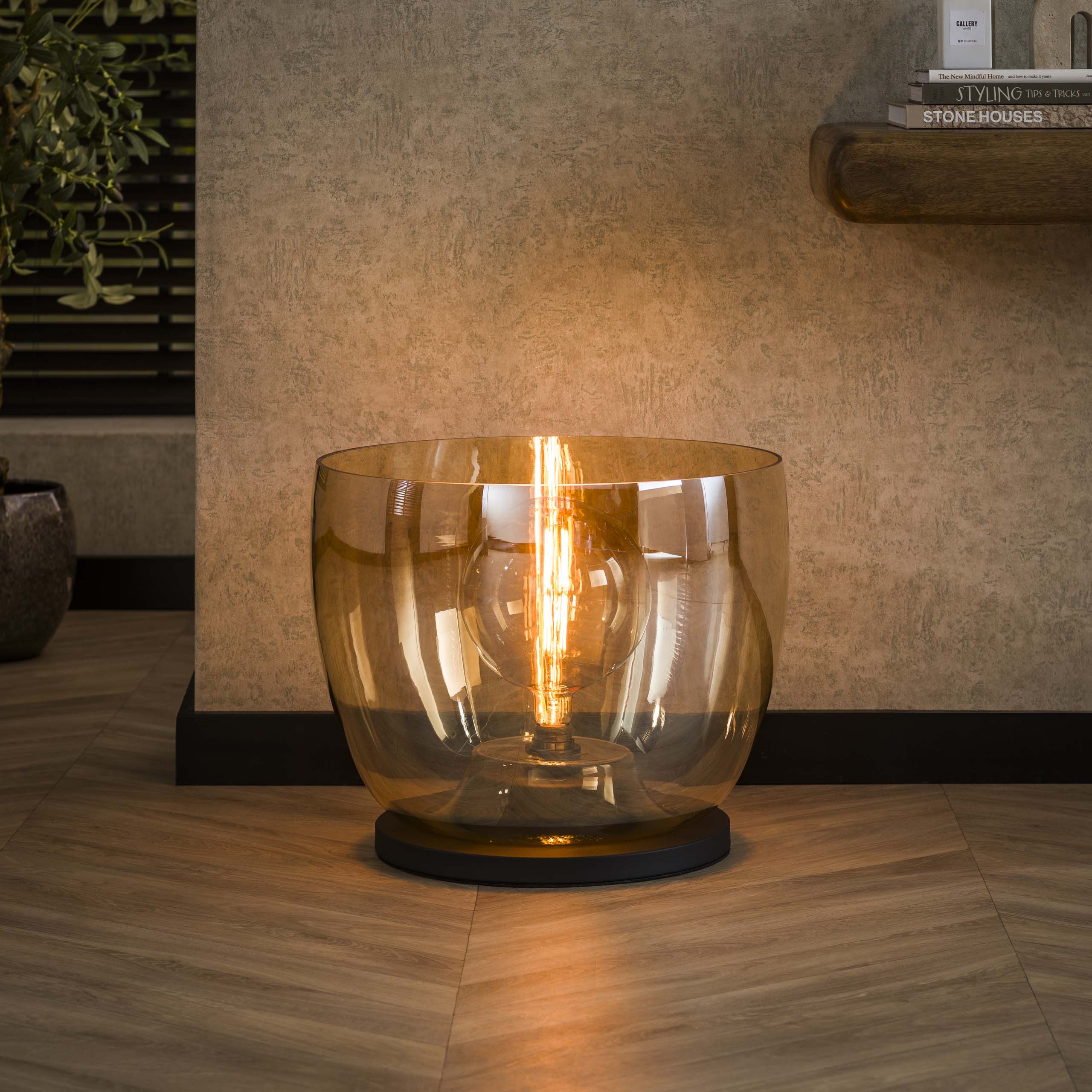 Lampada da terra UP XXL 1 luce - Vetro ambra