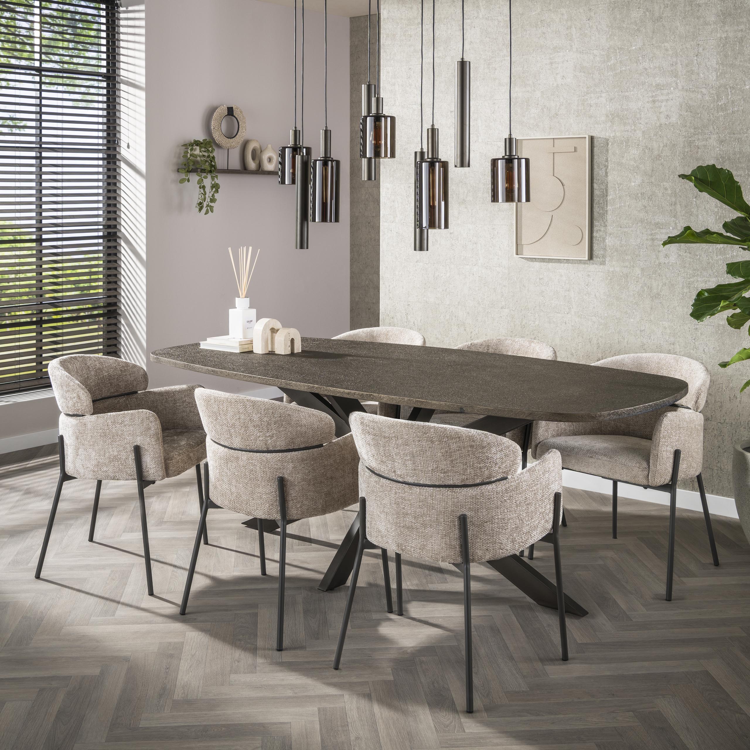 Hanging lamp Sepiora 5+4 lights - Sienna brown
