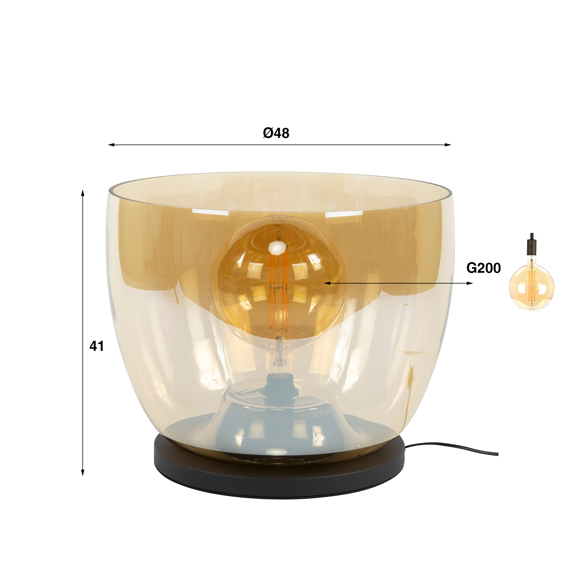 Lampada da terra UP XXL 1 luce - Vetro ambra