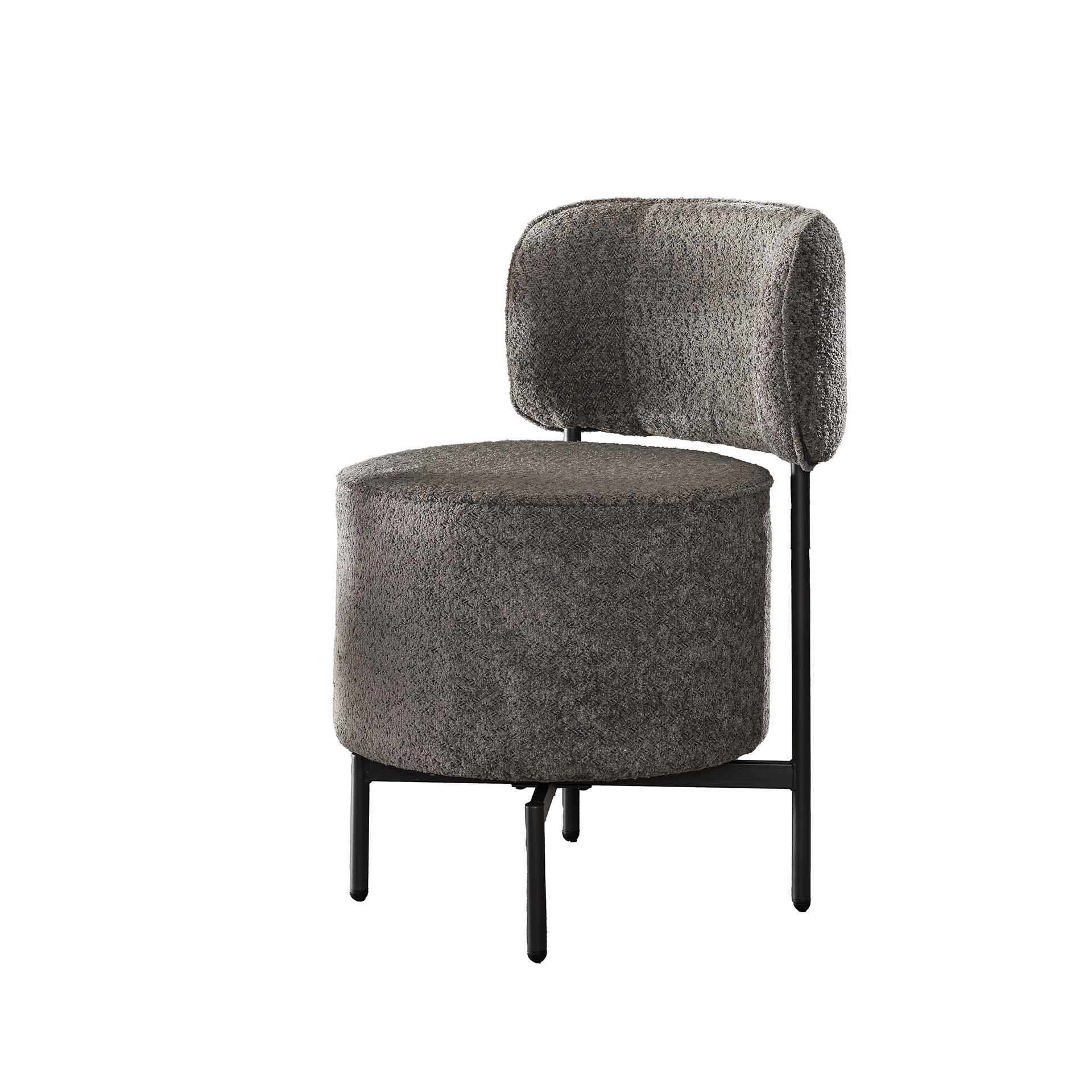 Cocktail boucle chair rotatable. VPE2 / Boucle gray