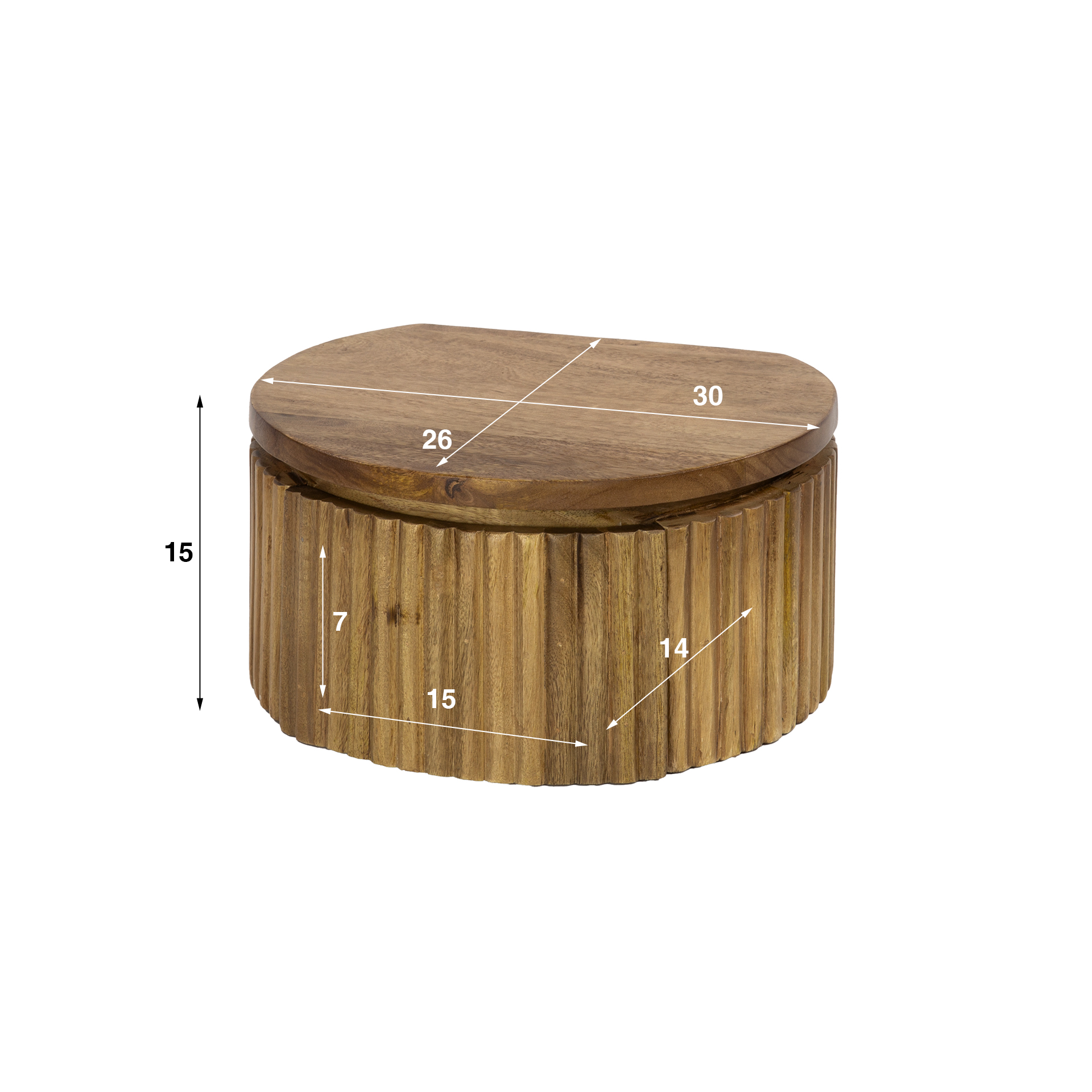 Bedside table Wave XS floating round - 1 drawer - Mango sand