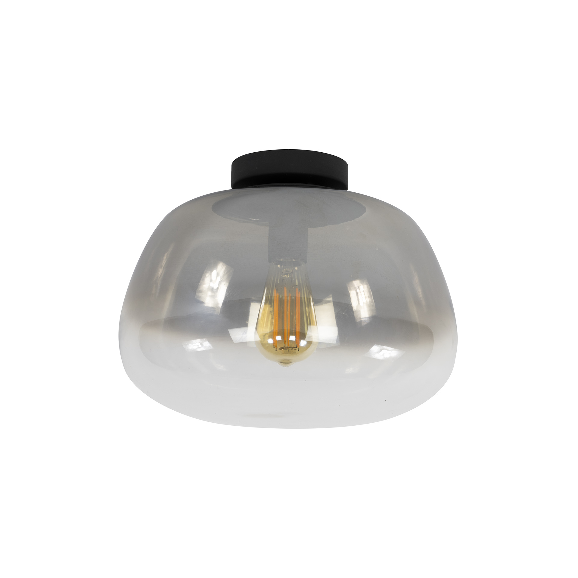 Lampada da soffitto Pulse Shaded a 1 luce - Vetro grigio fumè