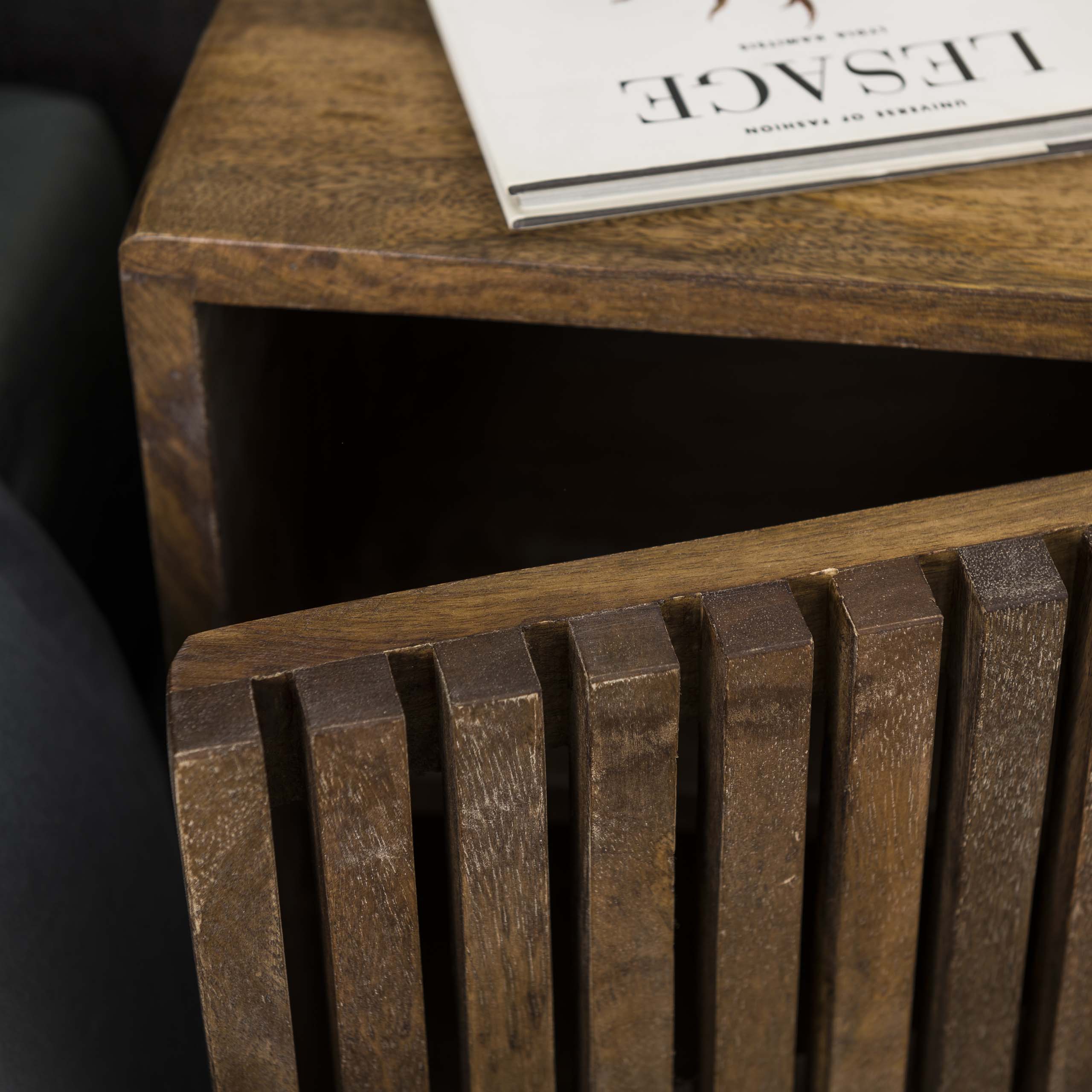 Bedside table Tweak 1 door - set of 2 - Solid mango sand