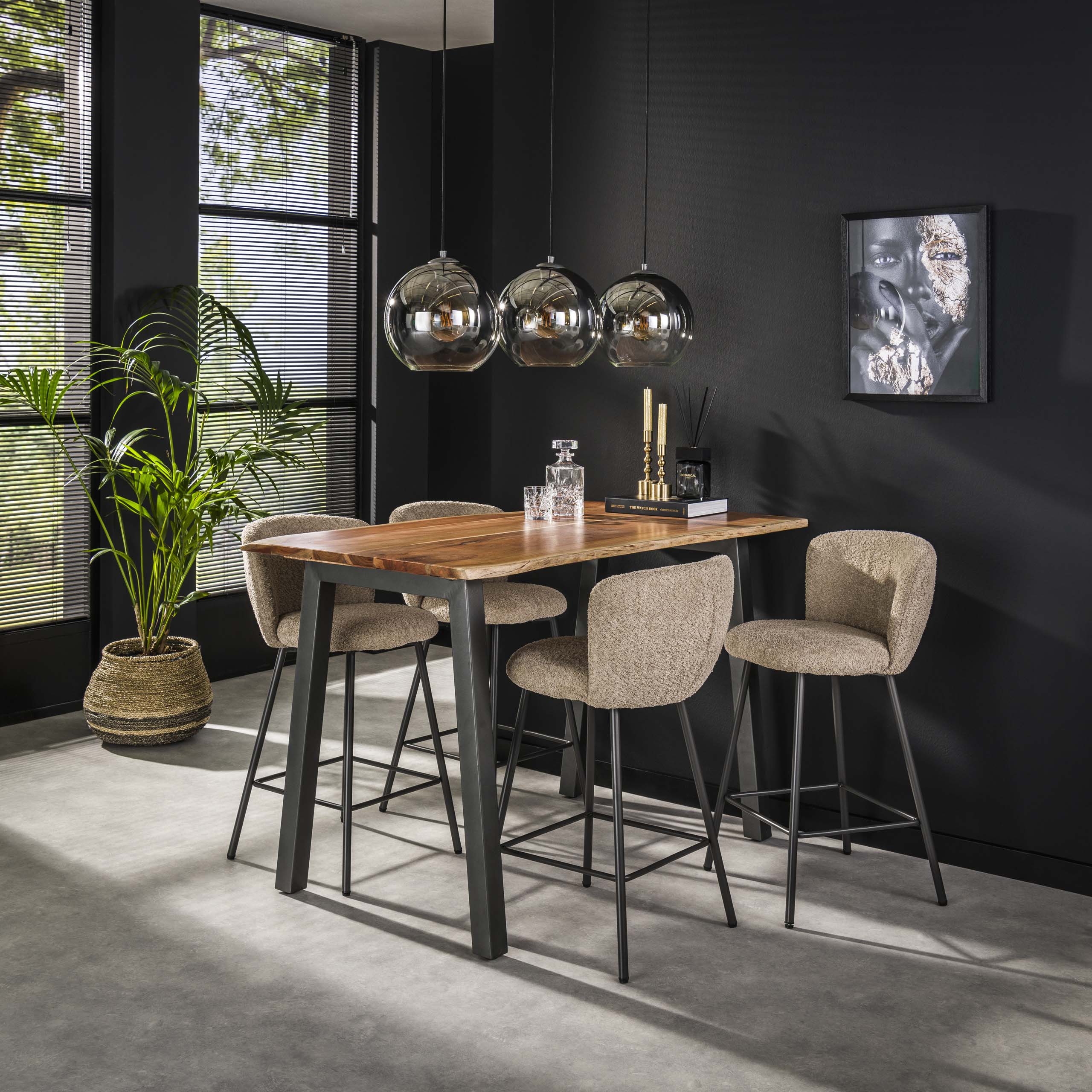 Tavolo da bar 147 bordo 25 mm / Acacia massiccia naturale