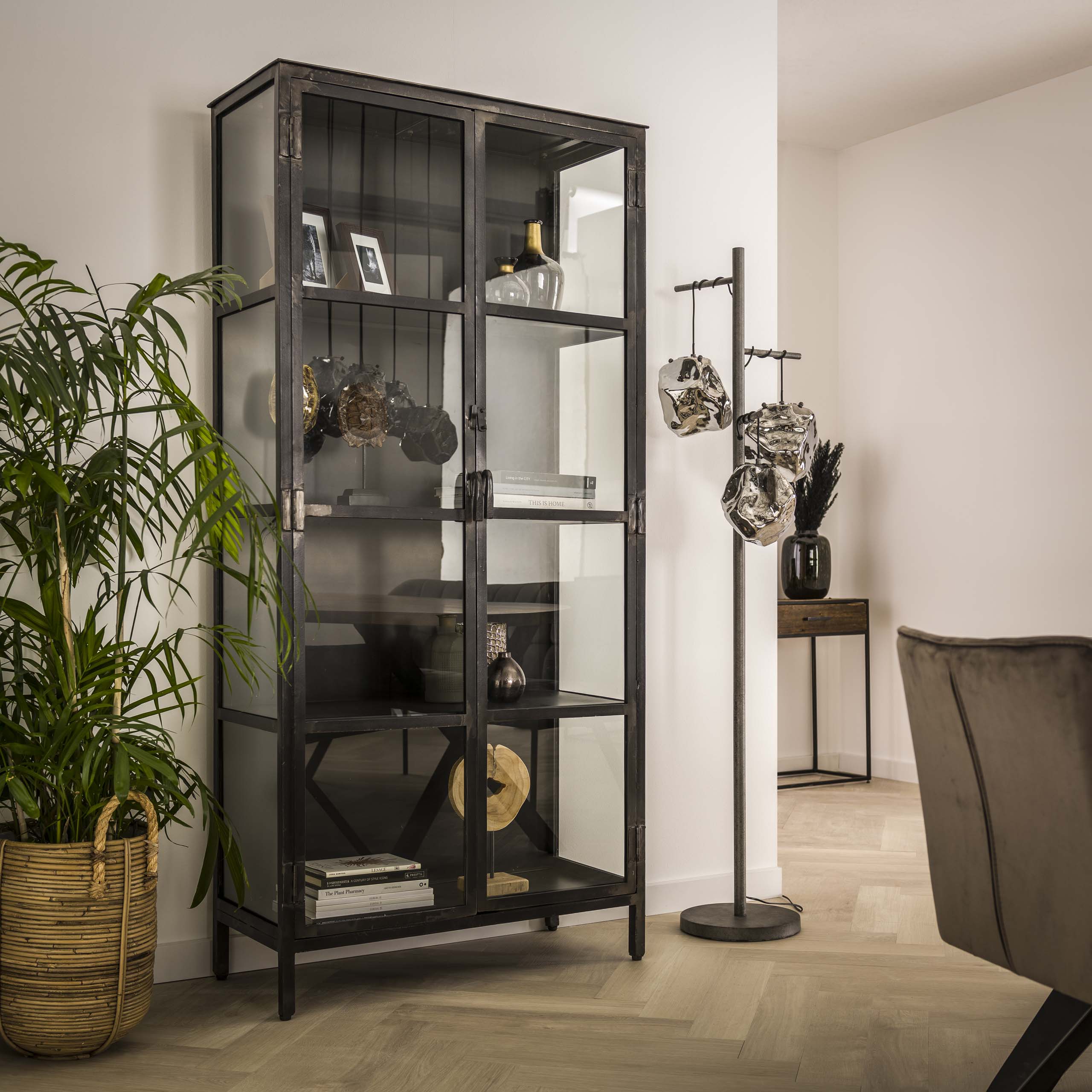 Vetrina Rift metal 2 ante / Gun metal