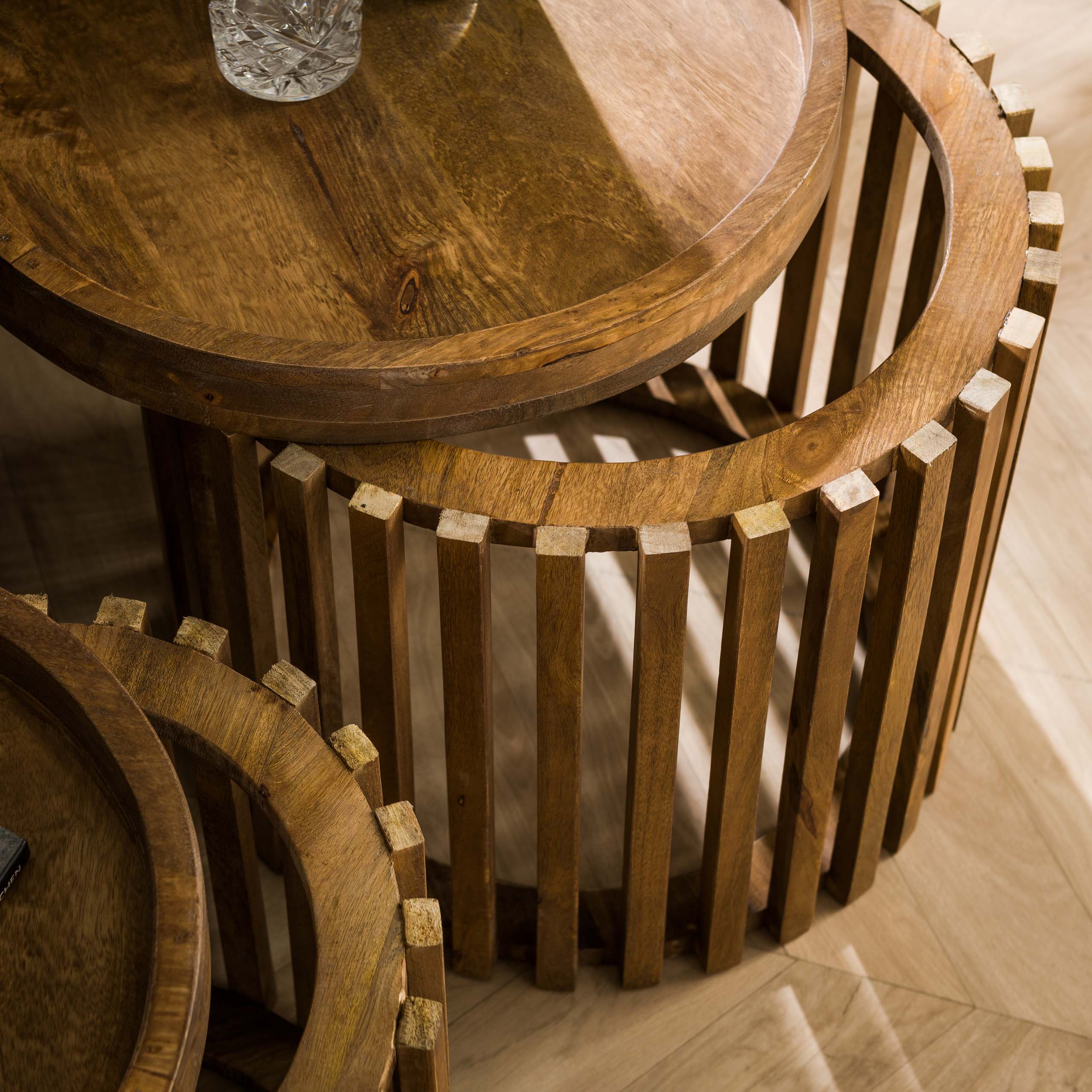 Tavolino Tweak - set di 2 - Colore solido mango sabbia