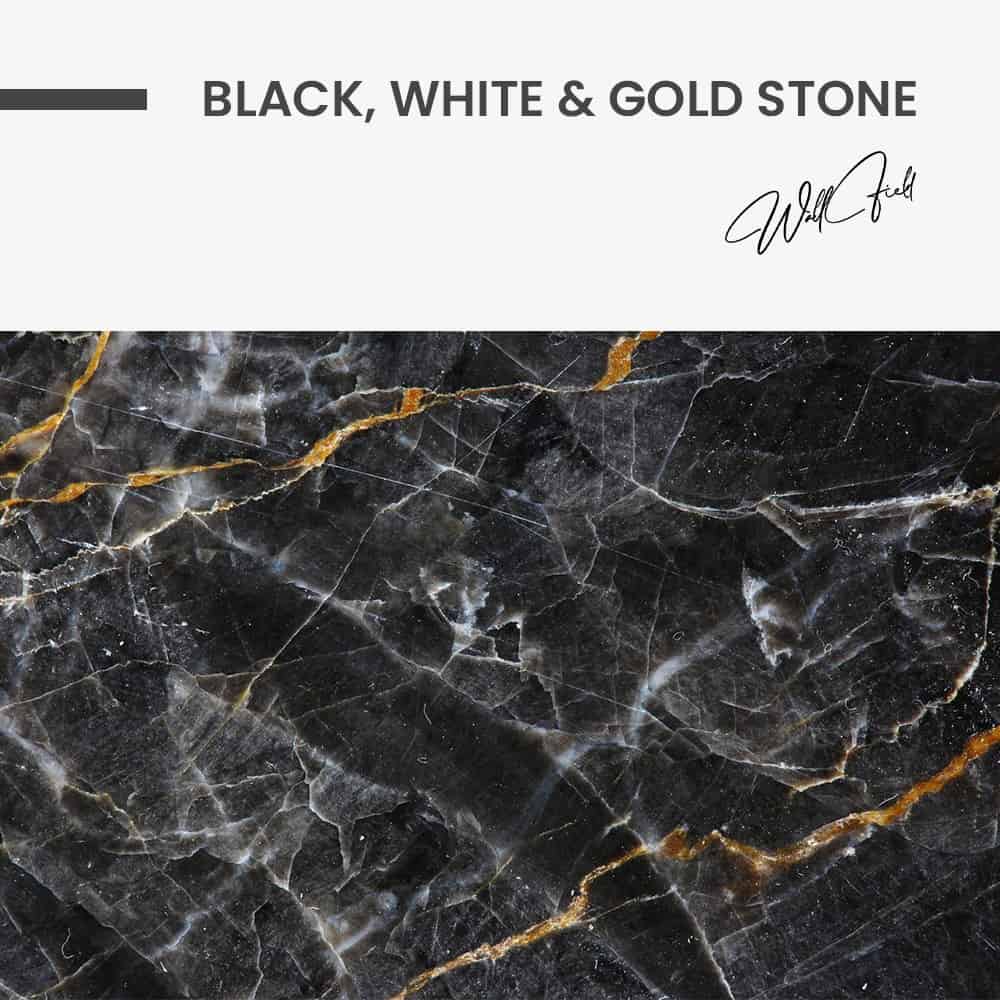 "Black,  White & Gold Stone"