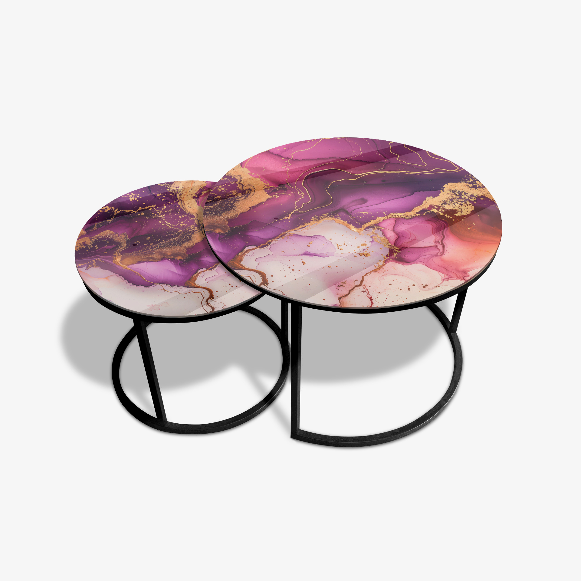 Coffee table Black - Purple Marble