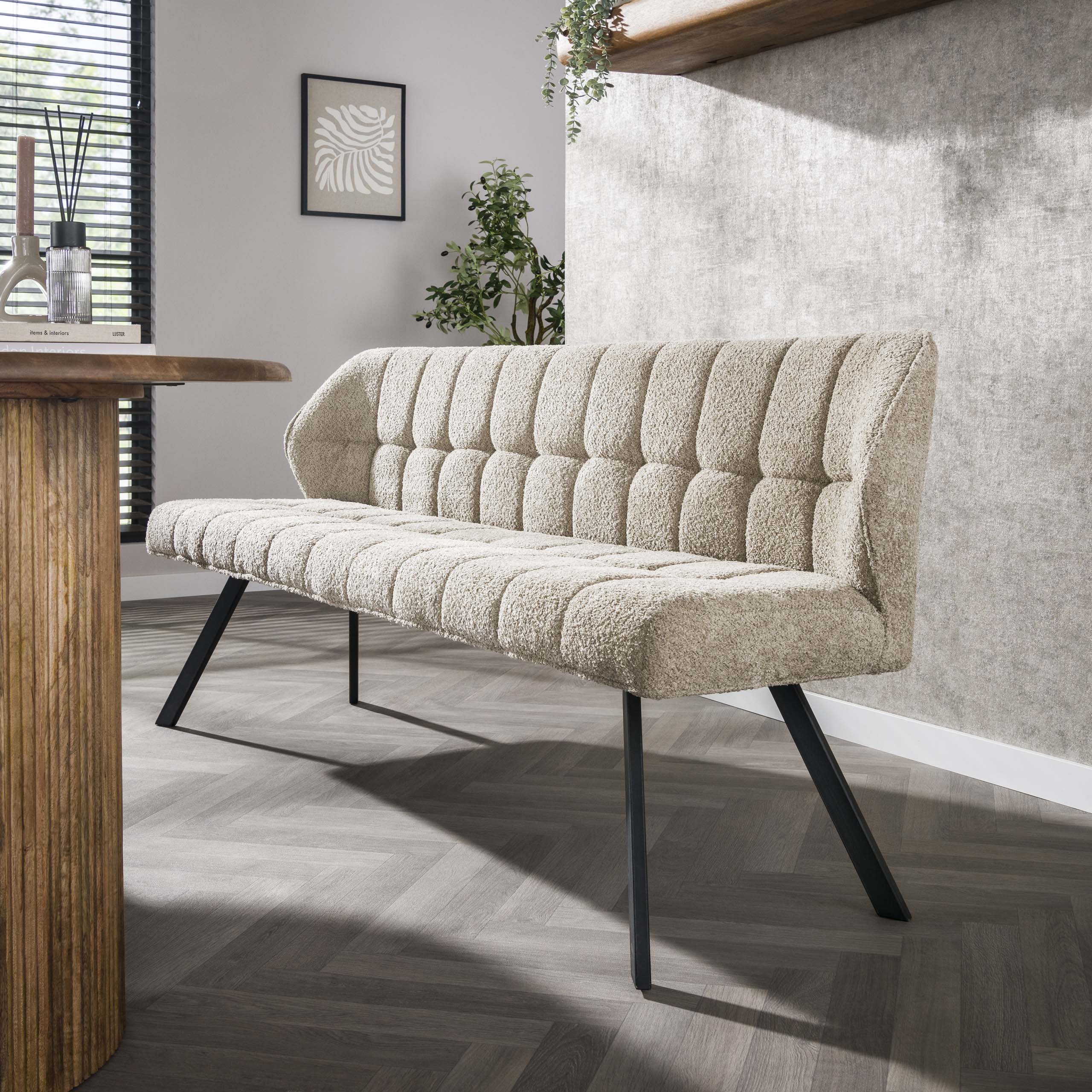 Divano della sala da pranzo in griglia / Boucle color sabbia