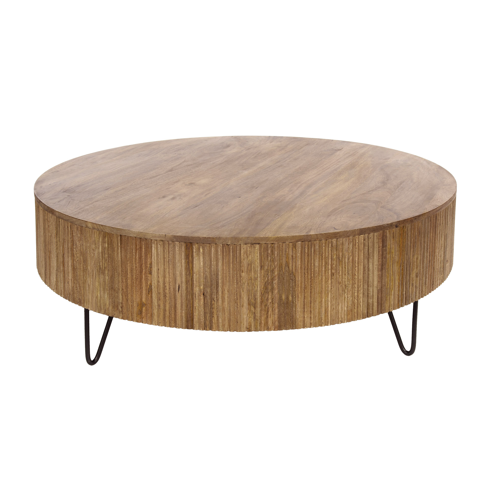 Tavolino Wave Ø120 cm - Sabbia mango massello