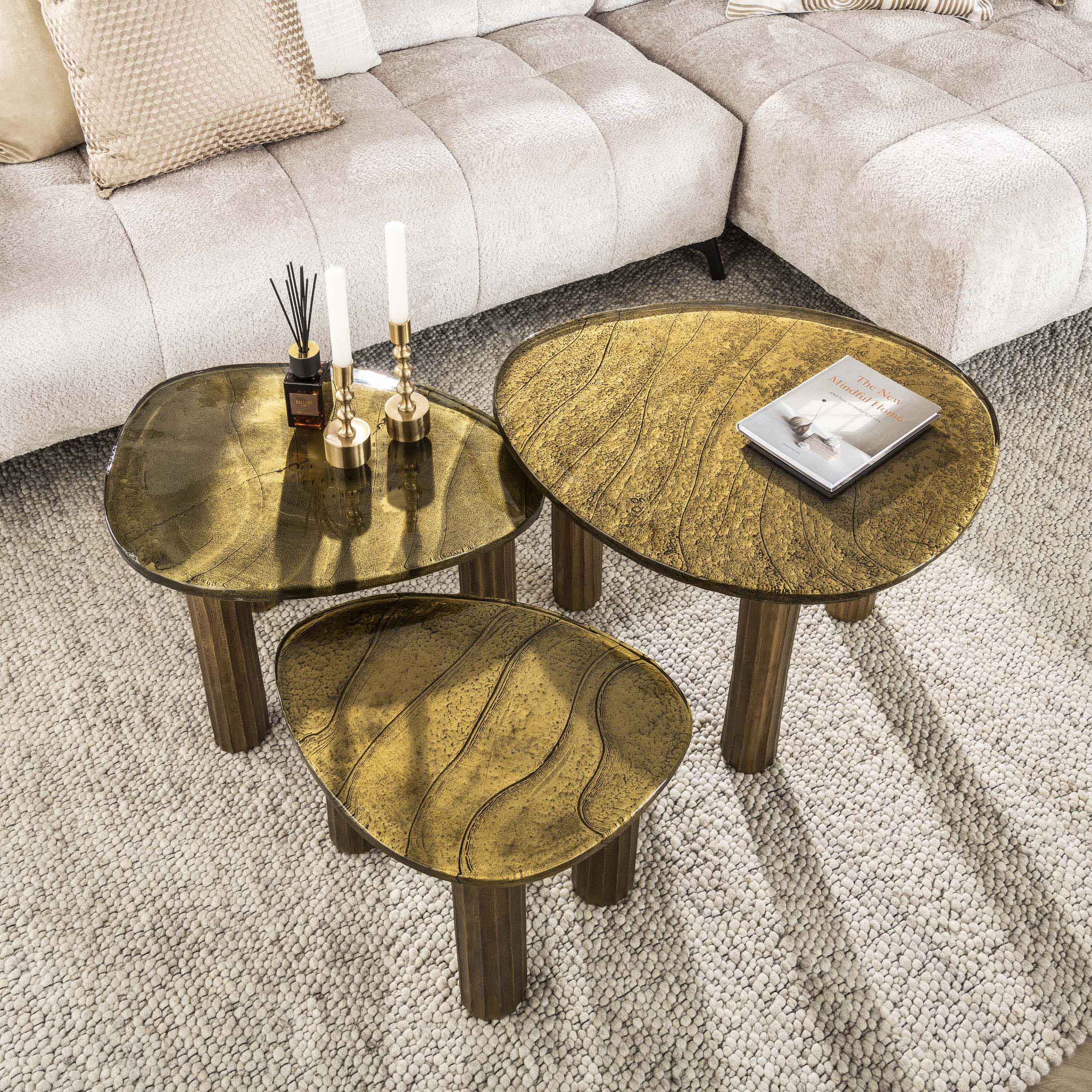 Coffee table Eclipse S - Antique gold