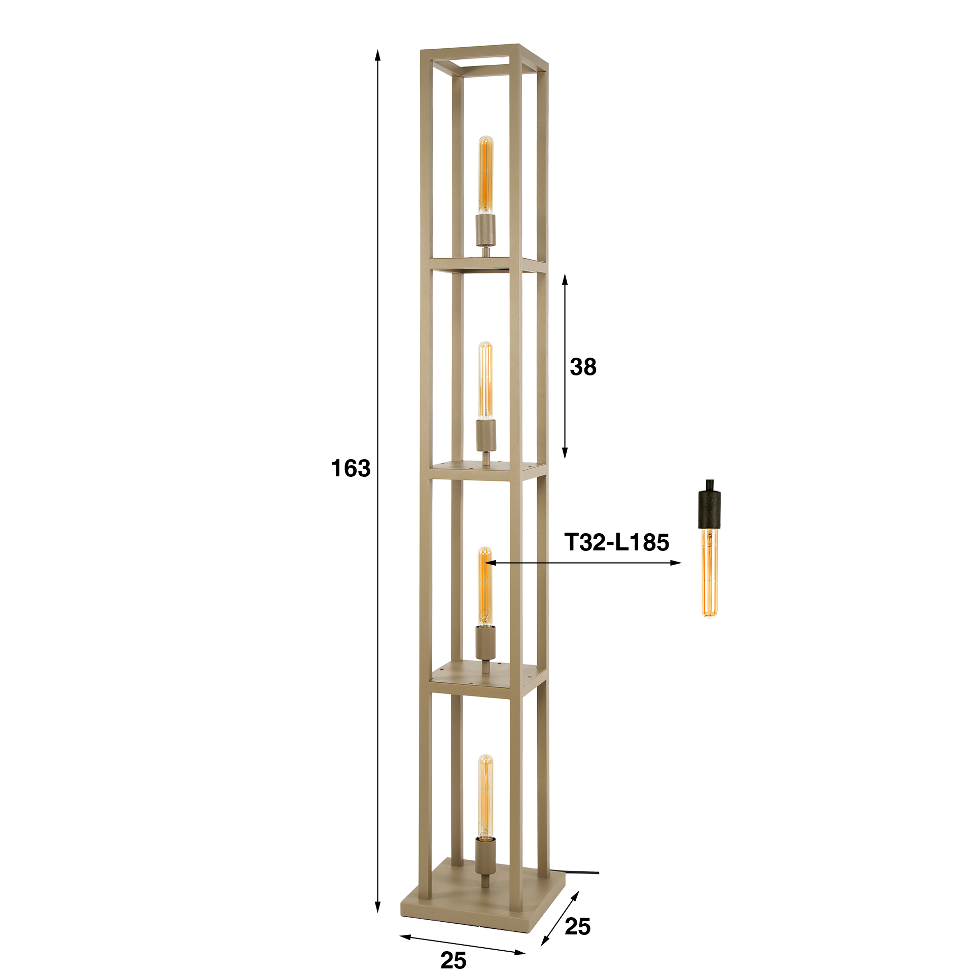 Lampada da terra Quadra 4 luci - Beige