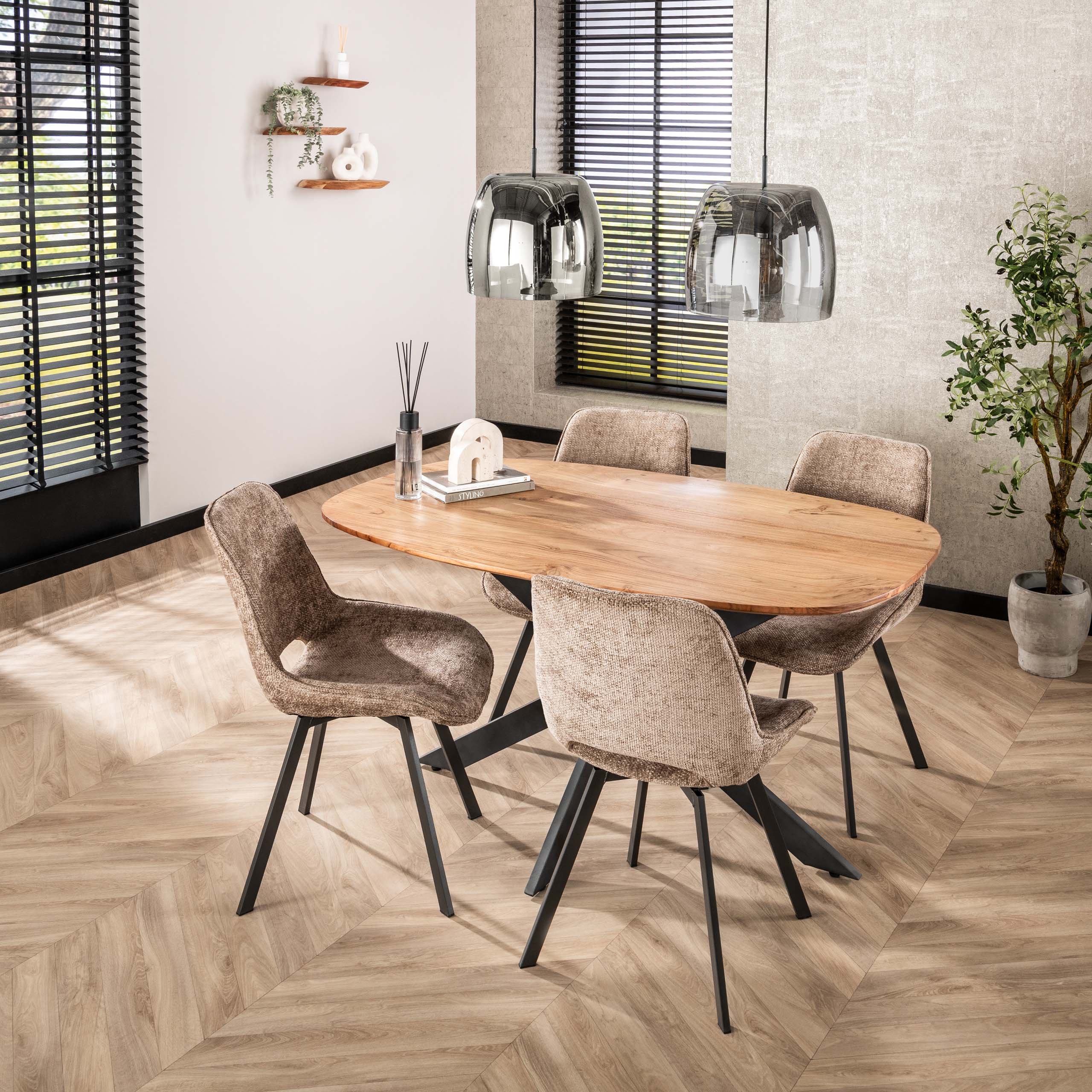 Tavolo da pranzo Arhus Solid ovale 150 cm - Acacia massiccia