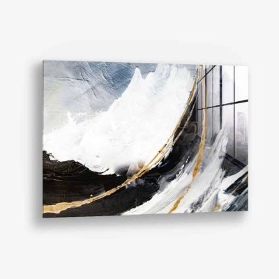 Black,  White & Gold Abstract – Vetro