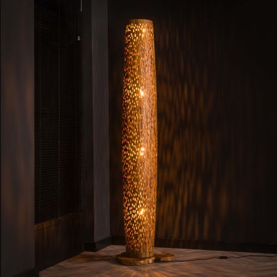 Floor lamp L bars / Solid recycled teak wood