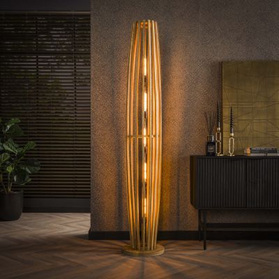 Floor lamp 5L orbit XL / Solid mango natural
