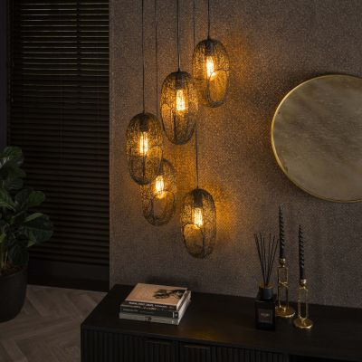 Hanging lamp 5L open eye wire / Artic black