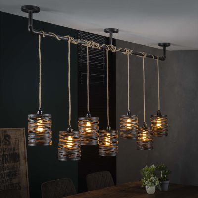 Hanging lamp 7L twist wrap XL / Slate gray