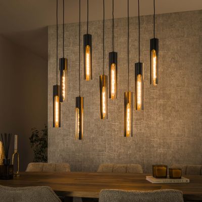 Hanging lamp 5+4 tube / Artic black