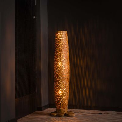 Floor lamp M bars / Solid recycled teak wood