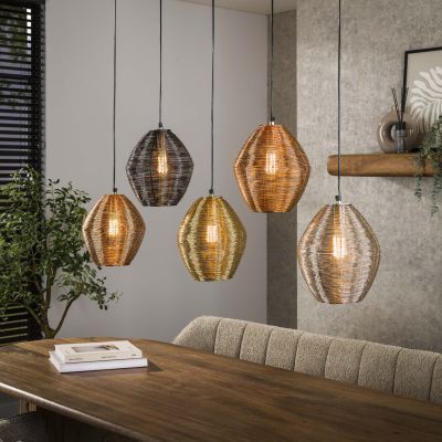 Hanging lamp 5L web mix / Matt nickel mix color