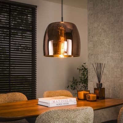 Hanging lamp 1L drift glass / Copper color glass